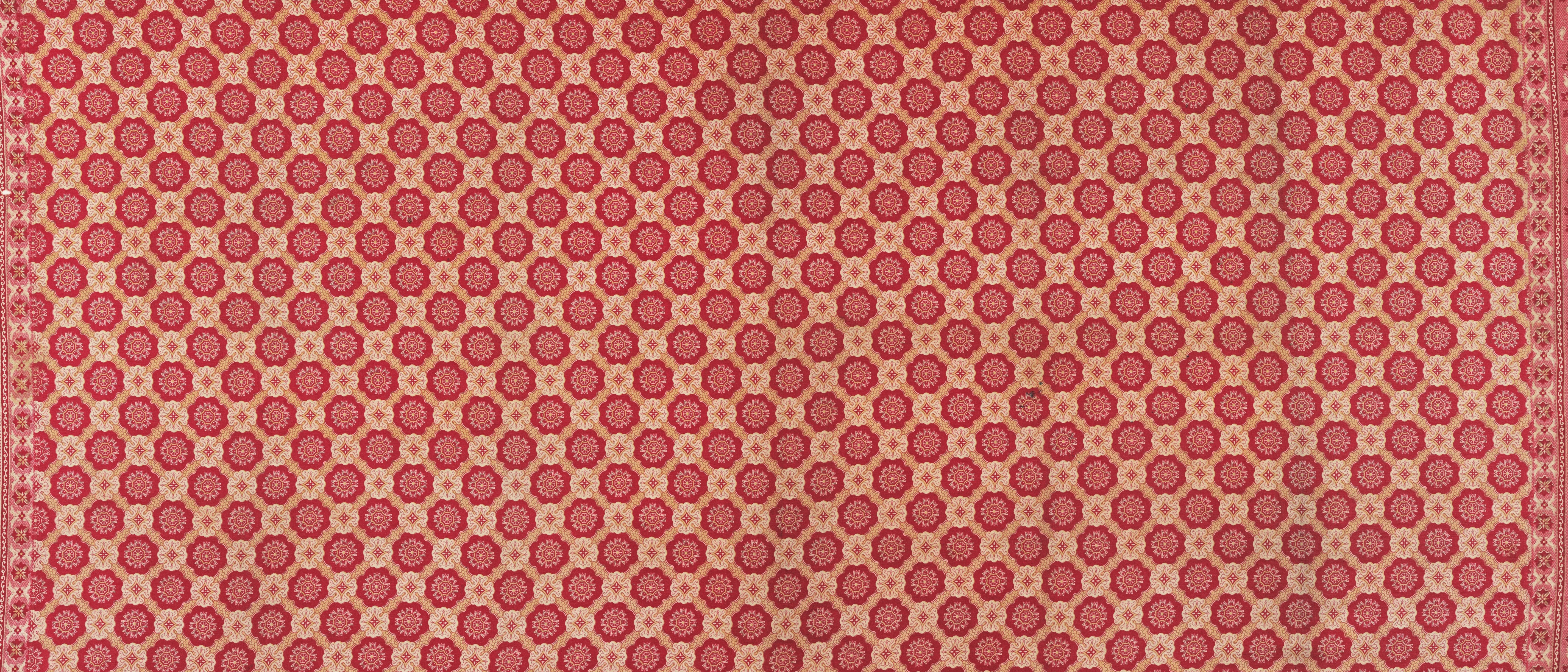 Red and beige geometric fabric texture HD Wallpaper