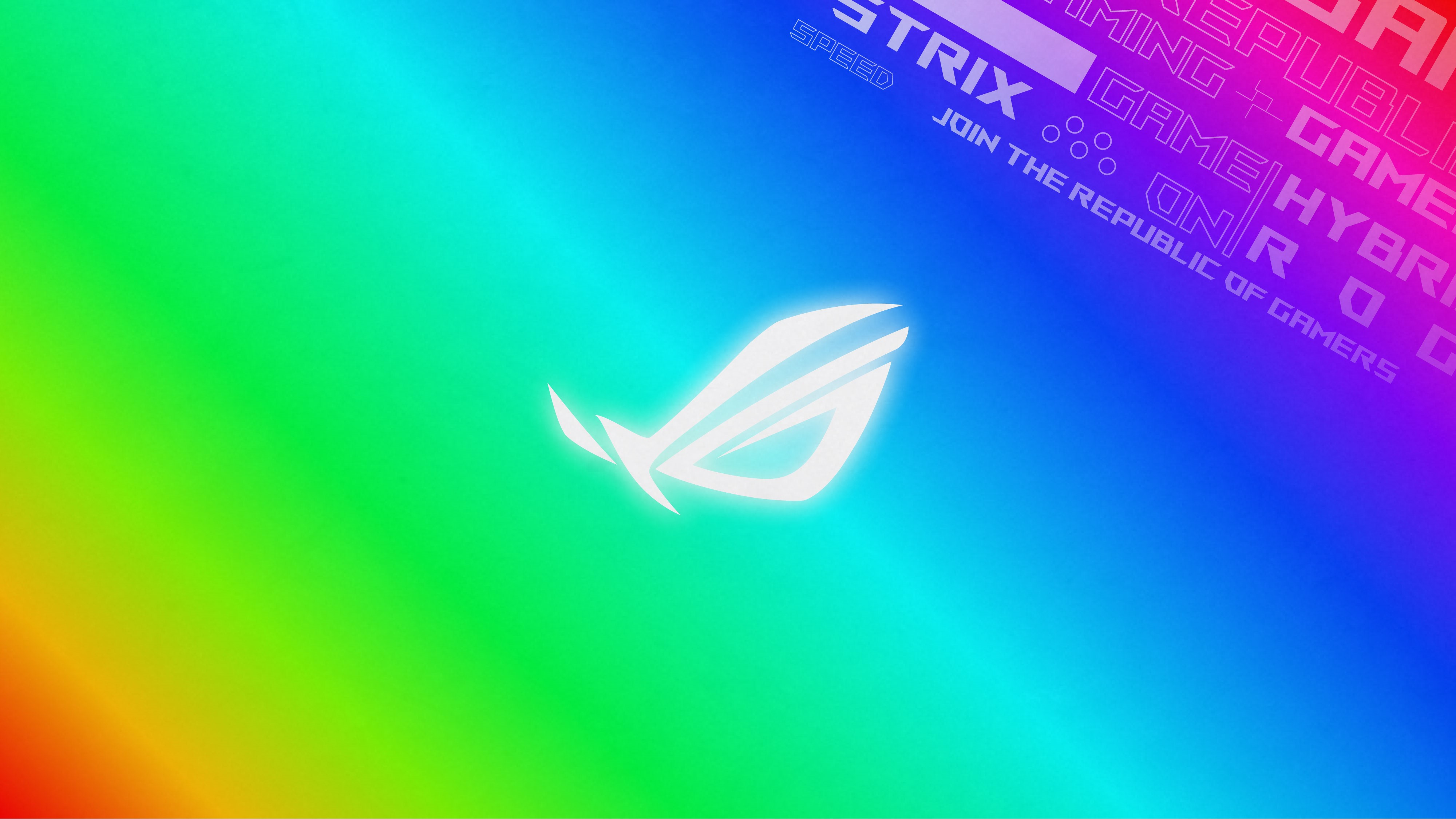 Republic of Gamers logo on a colorful gradient HD Wallpaper