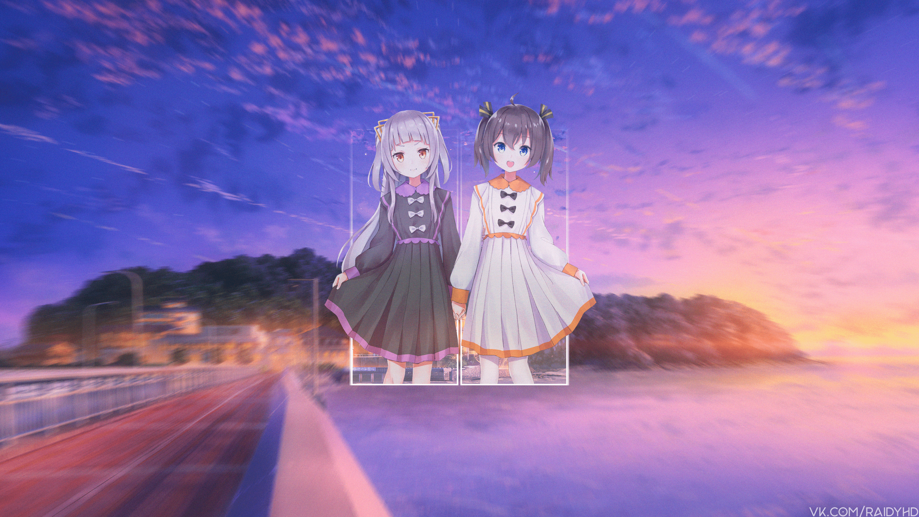 Murasaki Shion and Natsuiro Matsuri from Hololive HD Wallpaper
