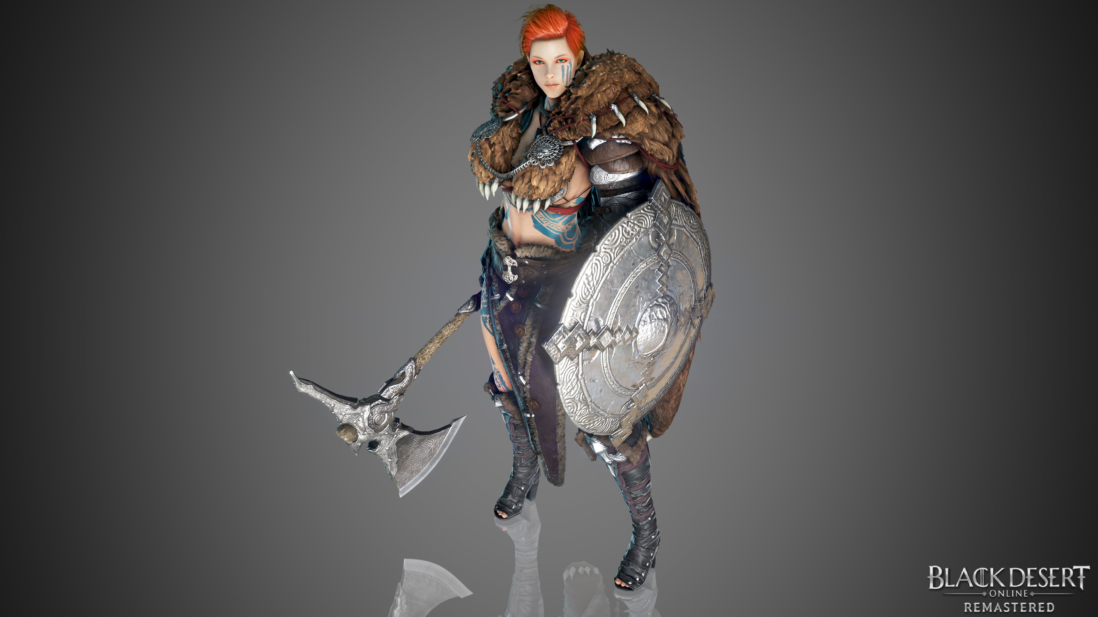 Valkyrie Warrior with Axe and Shield from Black Desert Online HD Wallpaper
