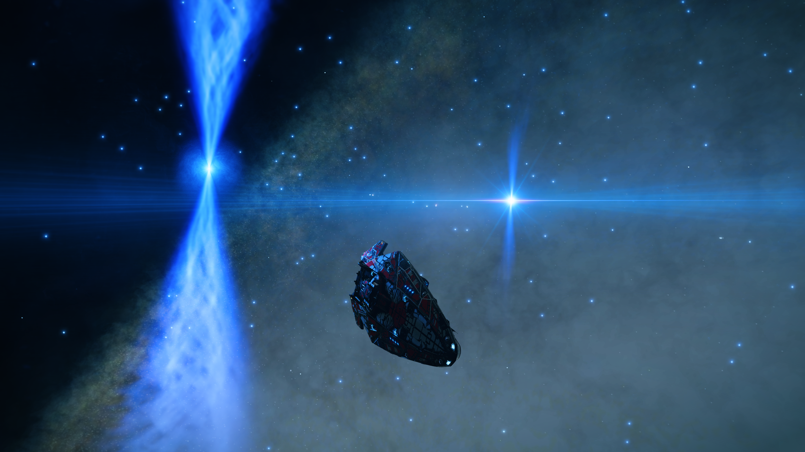Anaconda spaceship near a Neutron Star in Elite: Dangerous HD Wallpaper