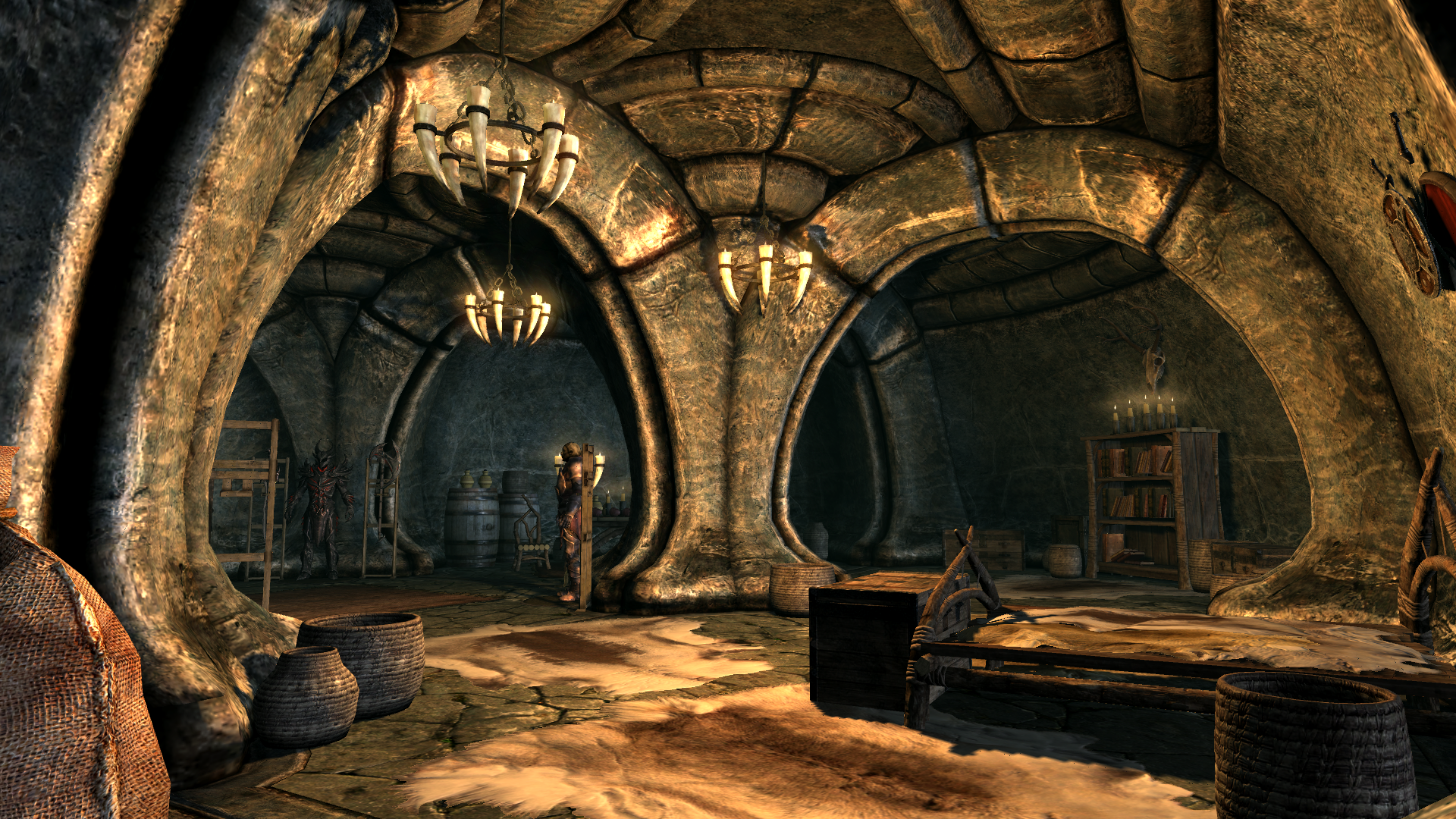 Interior of a Dwemer ruin in The Elder Scrolls V: Skyrim HD Wallpaper