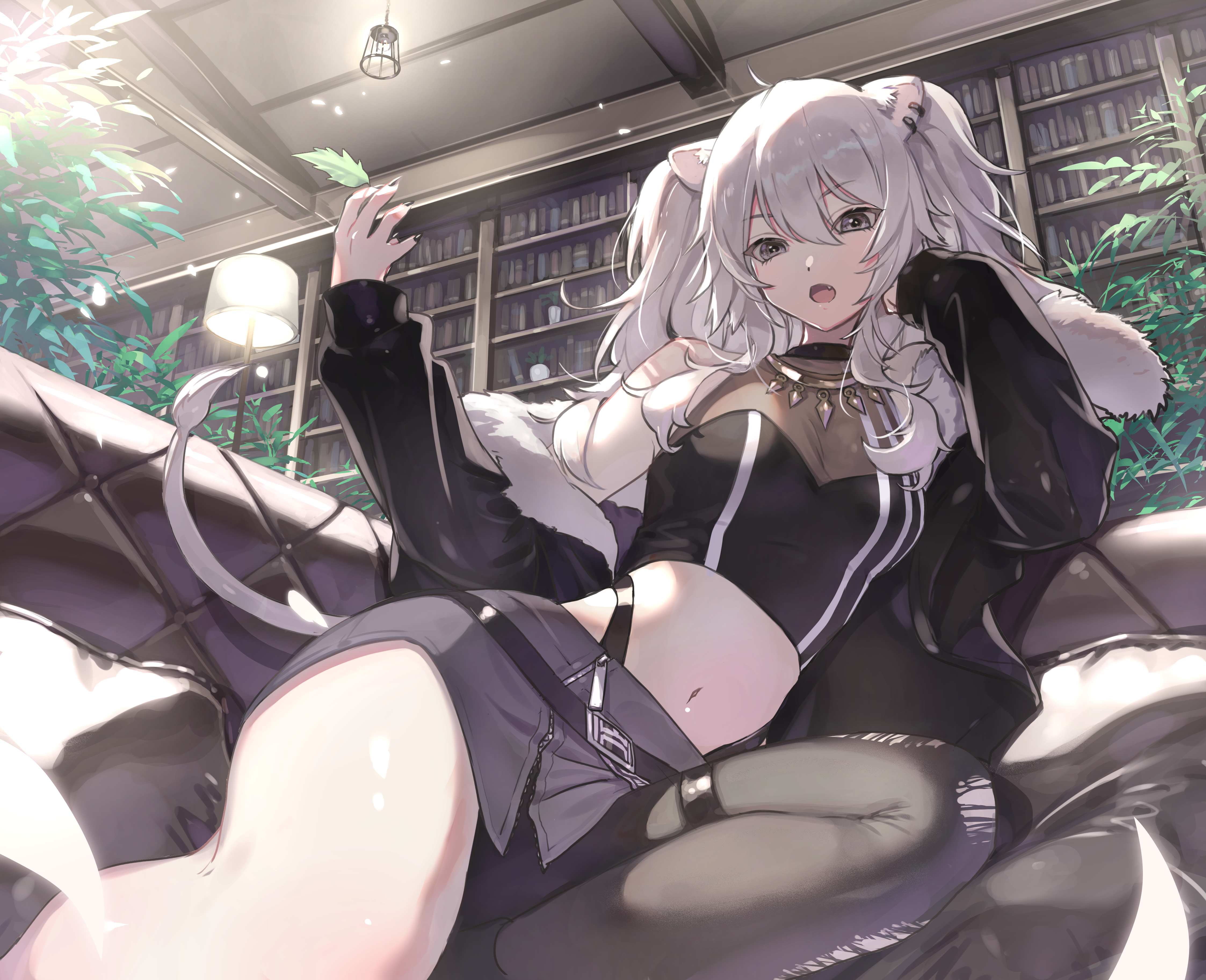 Shishiro Botan from Hololive cat girl artwork HD Wallpaper
