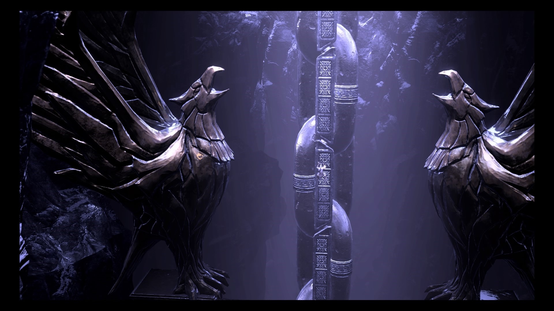 God of War III: Kratos statue and chain HD Wallpaper