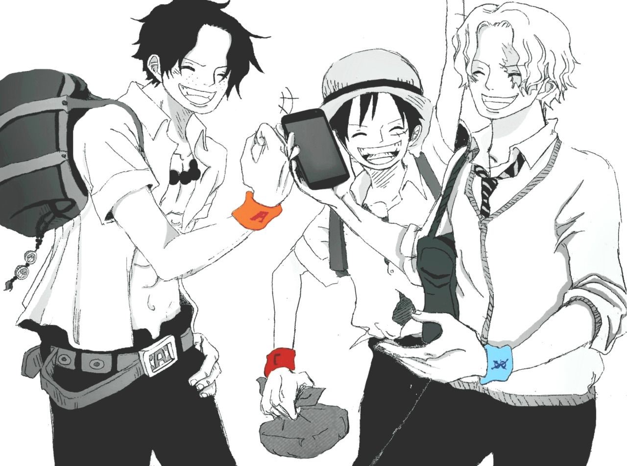 Portgas D. Ace, Monkey D. Luffy, and Sabo from One Piece HD Wallpaper