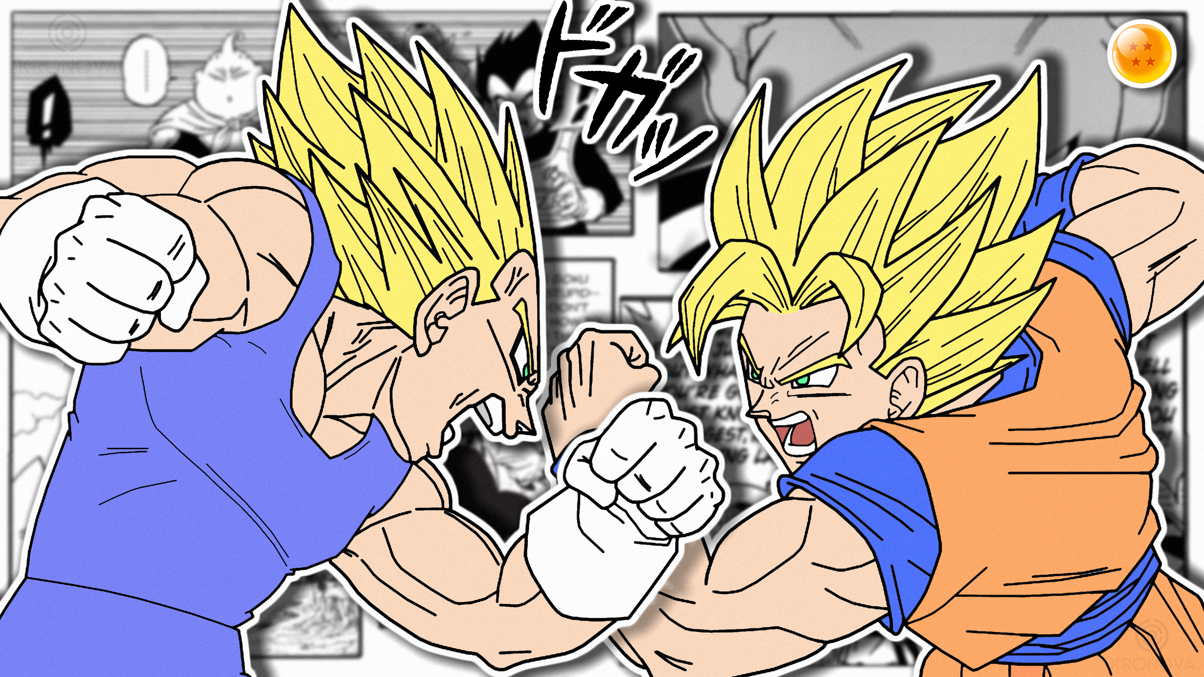 Son Goku and Vegeta from Dragon Ball Z HD Wallpaper