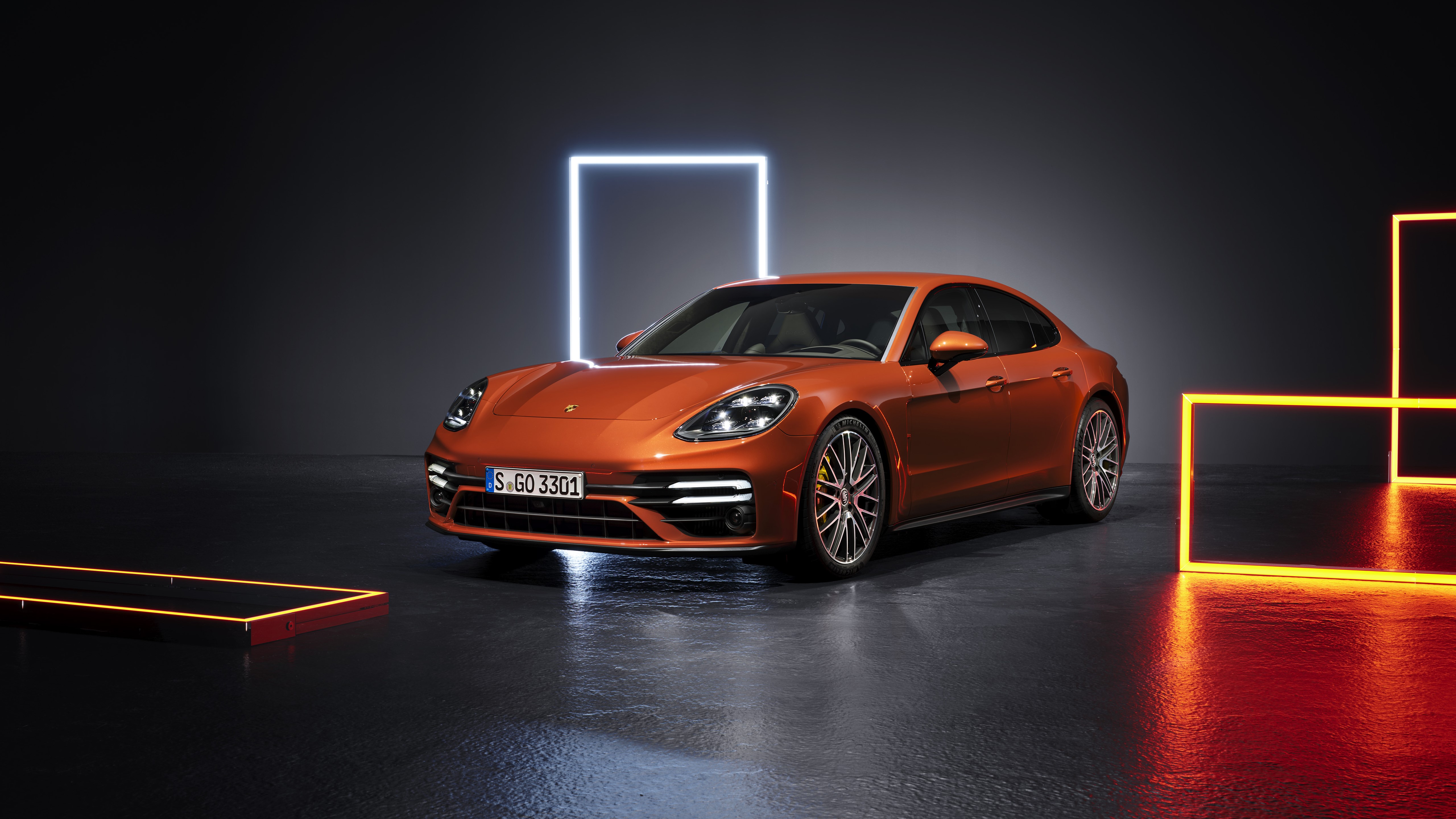4K Porsche Panamera Orange Car HD Wallpaper