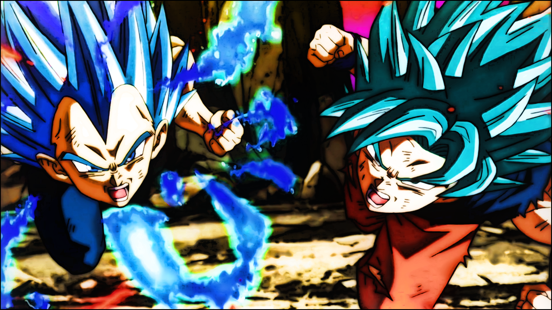Vegeta and Son Goku from Dragon Ball Super fighting HD Wallpaper