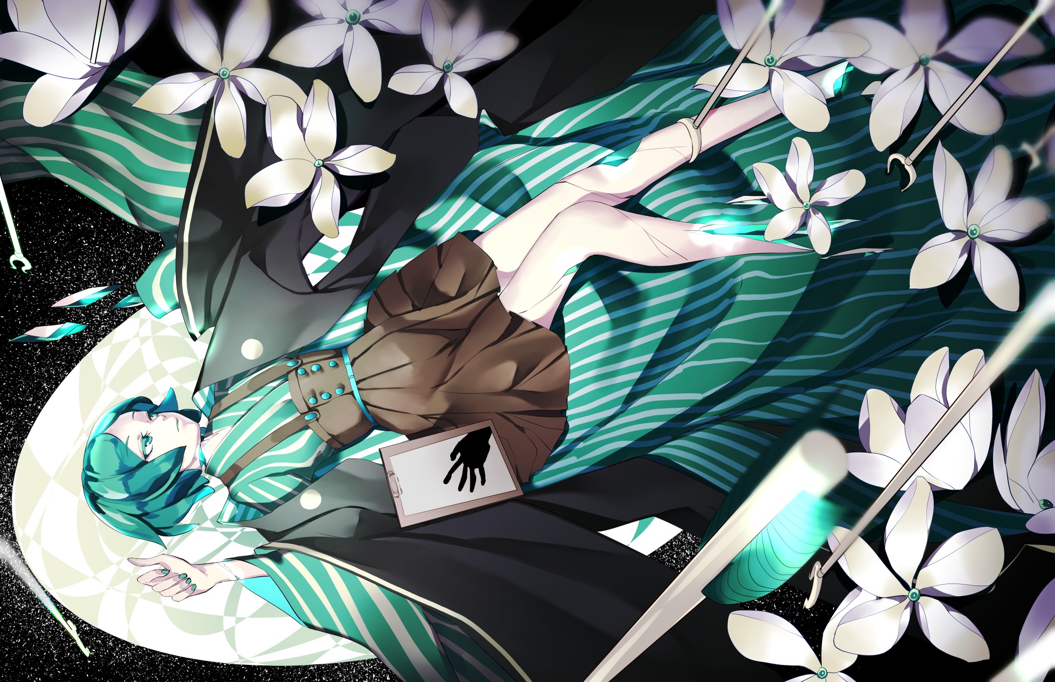 Phos from Houseki no Kuni with flowers HD Wallpaper