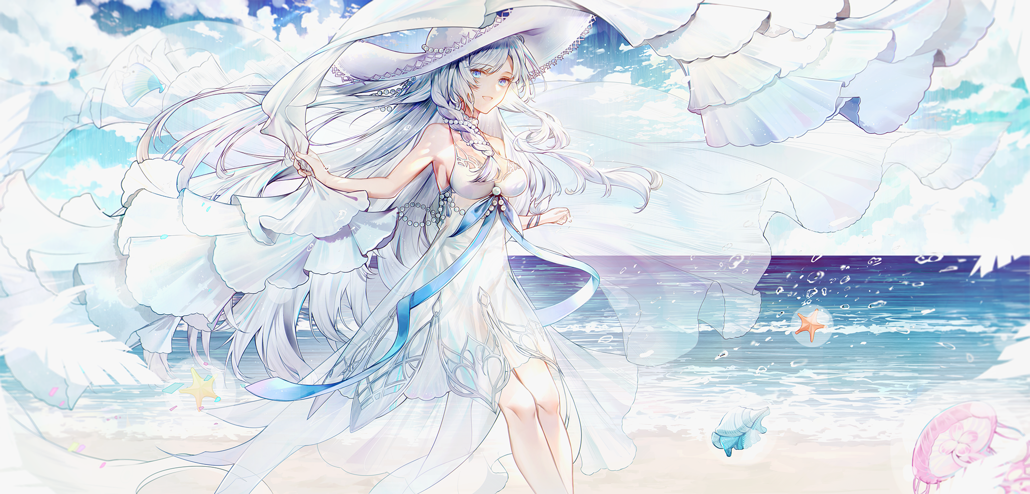 Shiro Inori from Forever 7th Capital at the Sea HD Wallpaper