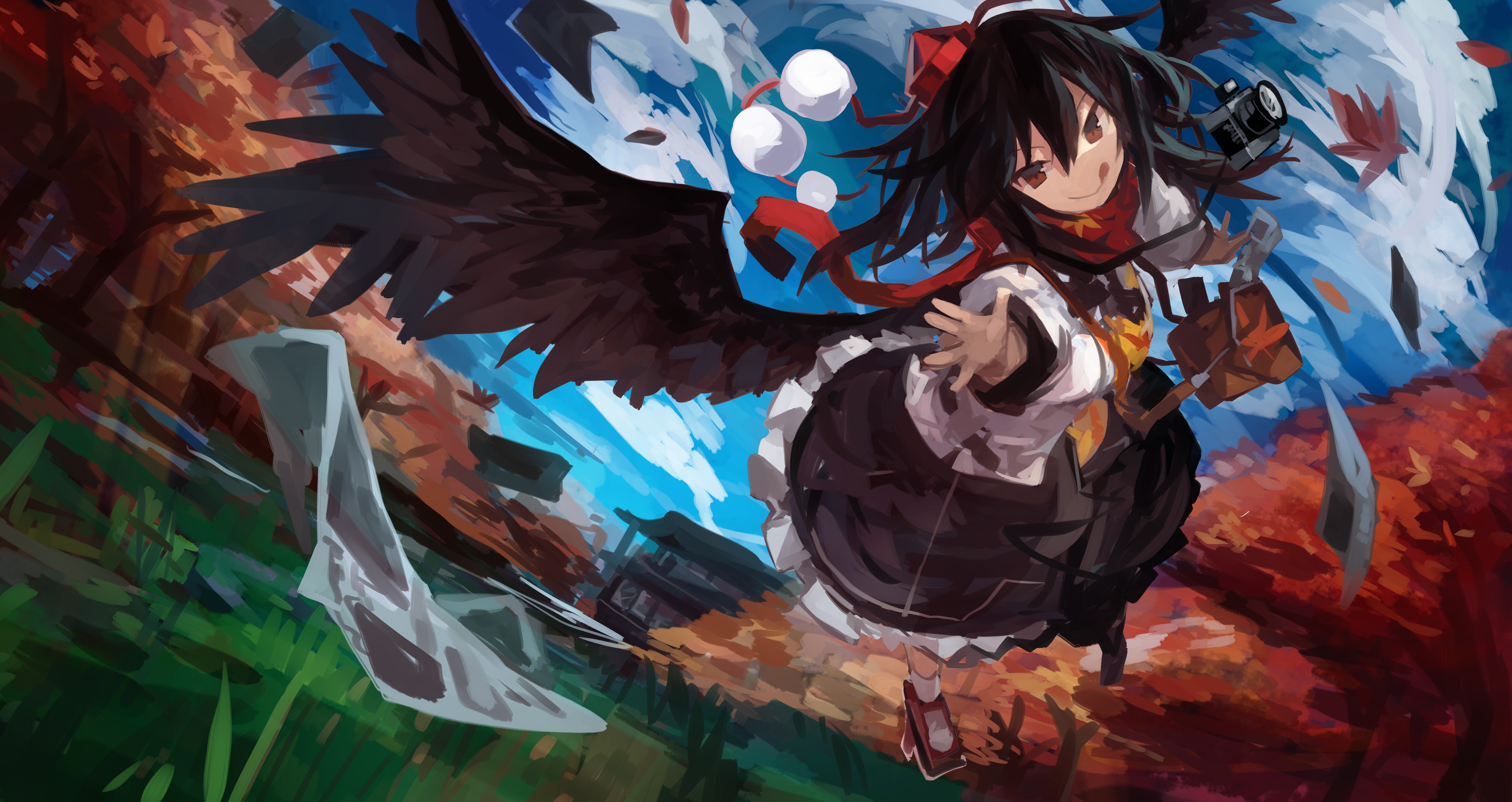 Shameimaru Aya from Touhou 4K HD Wallpaper