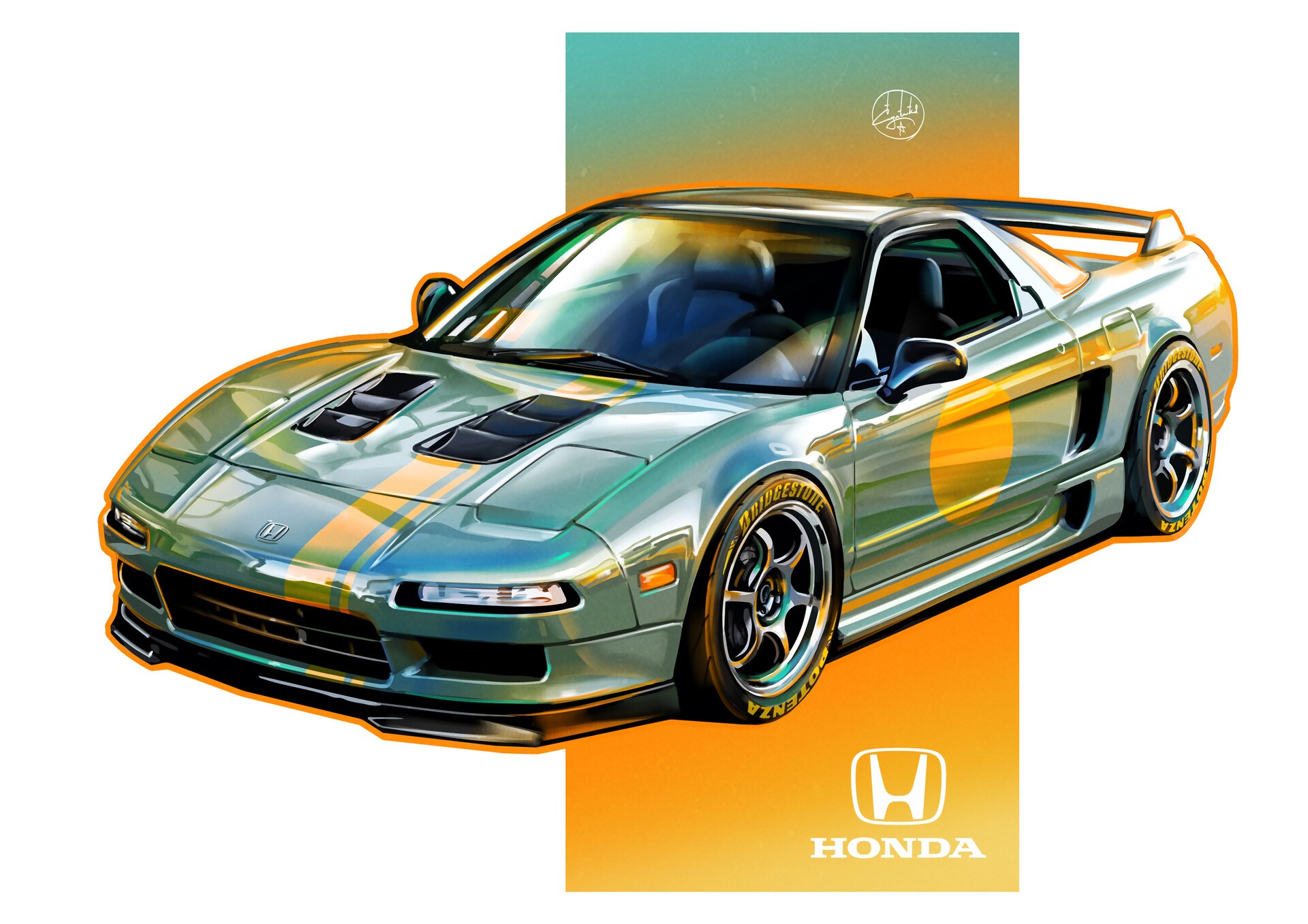 Honda NSX by Aleksandr Sidelnikov HD Wallpaper
