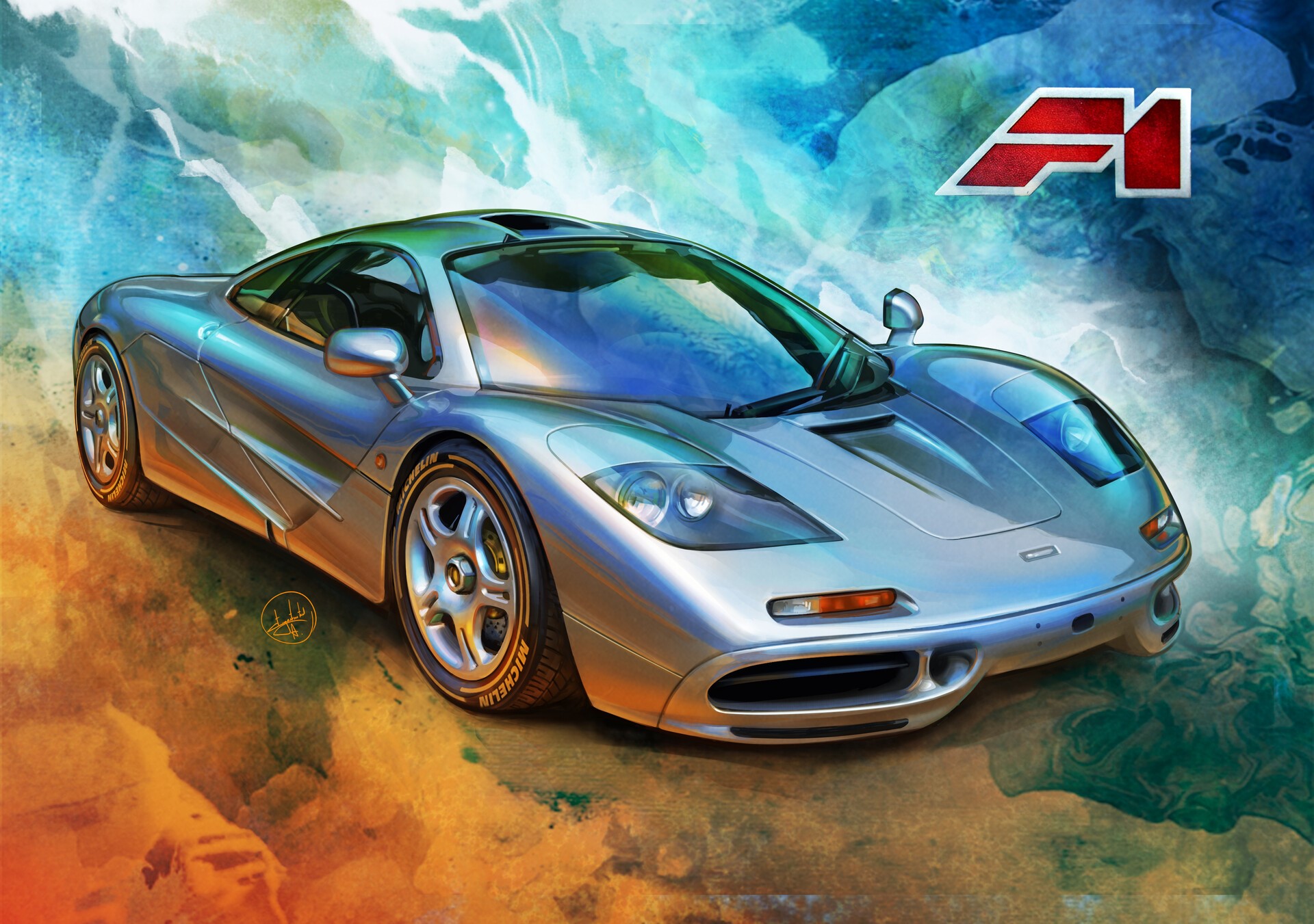 McLaren F1 by Aleksandr Sidelnikov HD Wallpaper