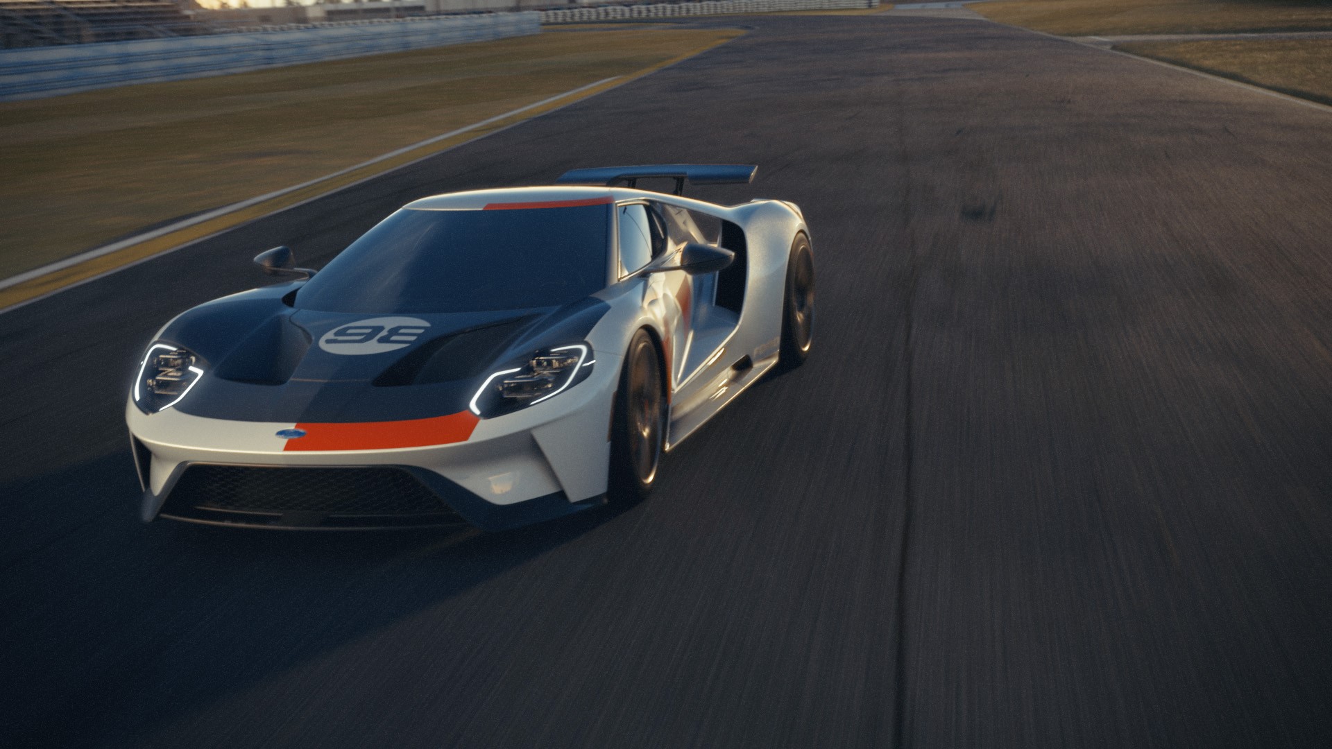 Ford GT Mk II race car on a track HD Wallpaper