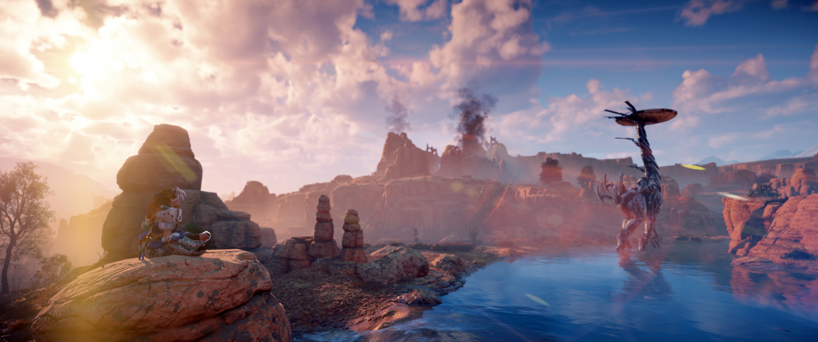 Aloy in Horizon Zero Dawn landscape HD Wallpaper