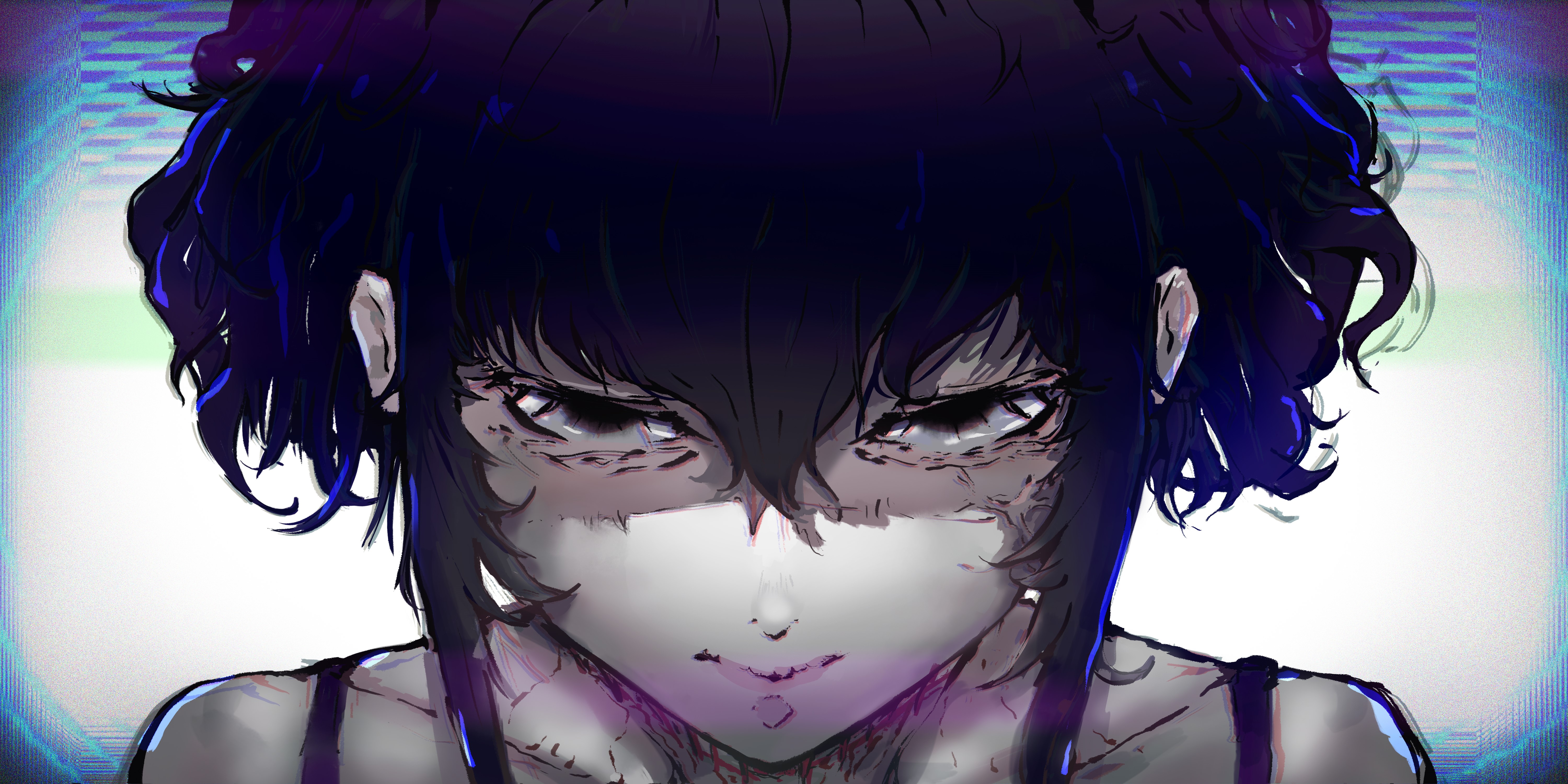 4K Black Lagoon Anime Girl with Scars HD Wallpaper