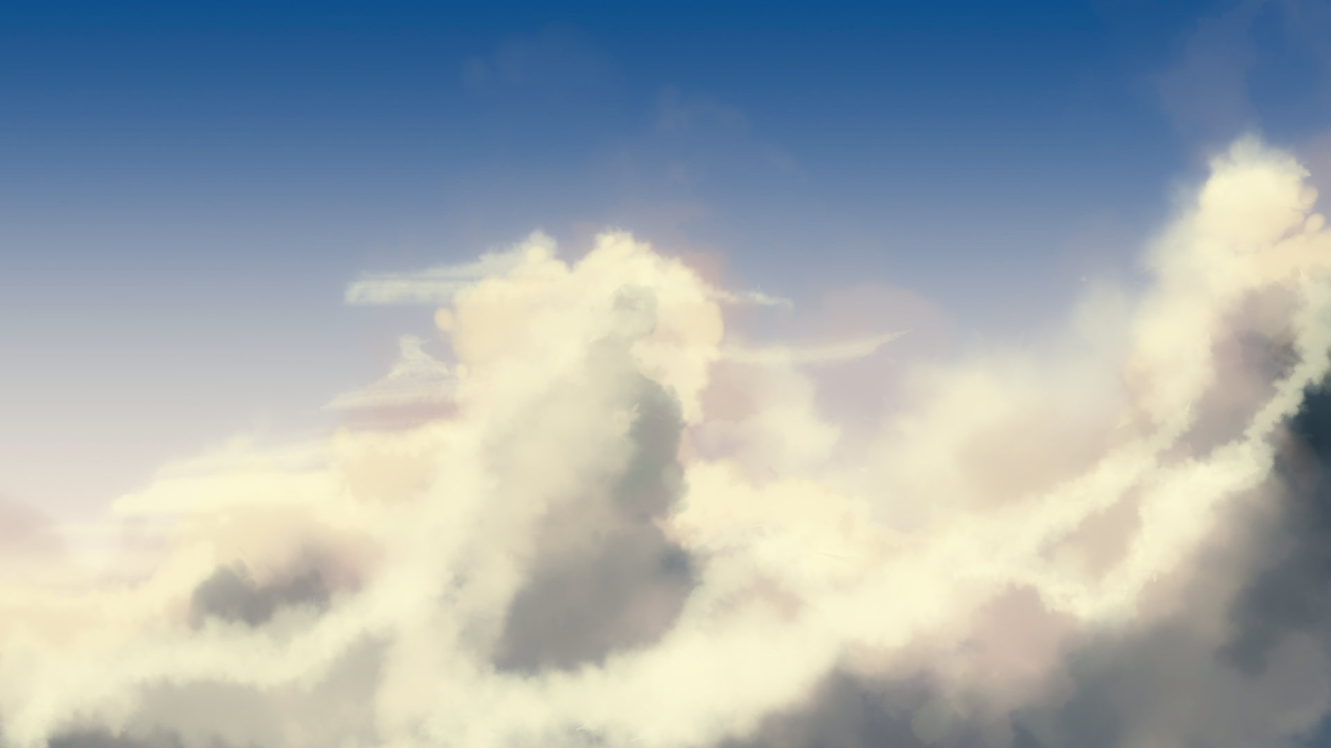 Painting of a sky with clouds HD Wallpaper