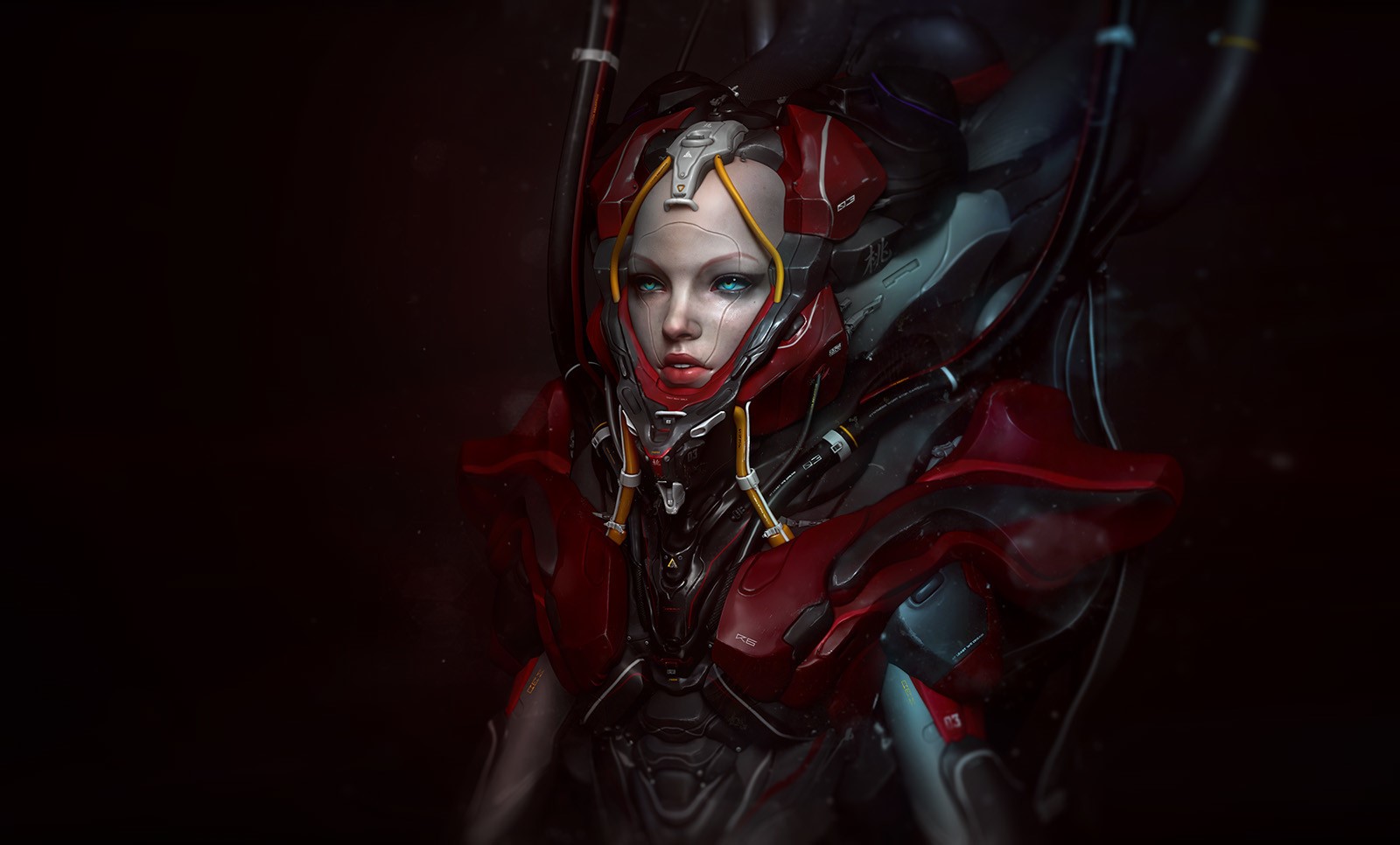 Artwork of a science fiction woman in armor HD Wallpaper