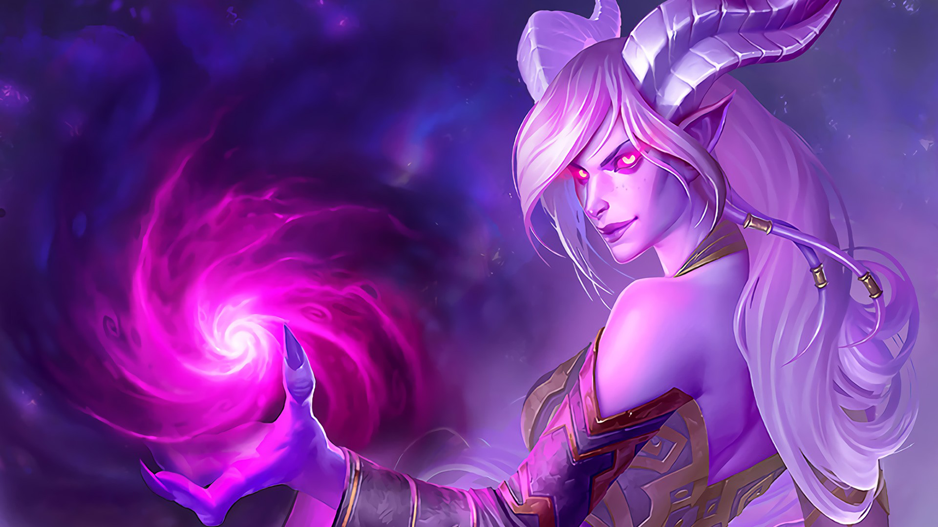Female Draenei casting magic from World of Warcraft HD Wallpaper