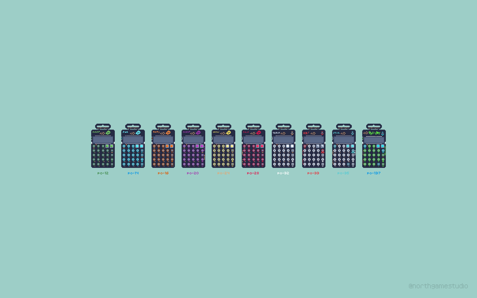 Pocket Operators Synthesizers in Pixel Art HD Wallpaper