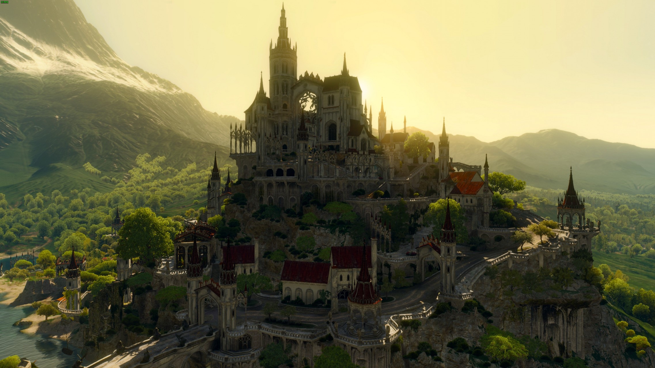 Castle on a hill in The Witcher HD Wallpaper