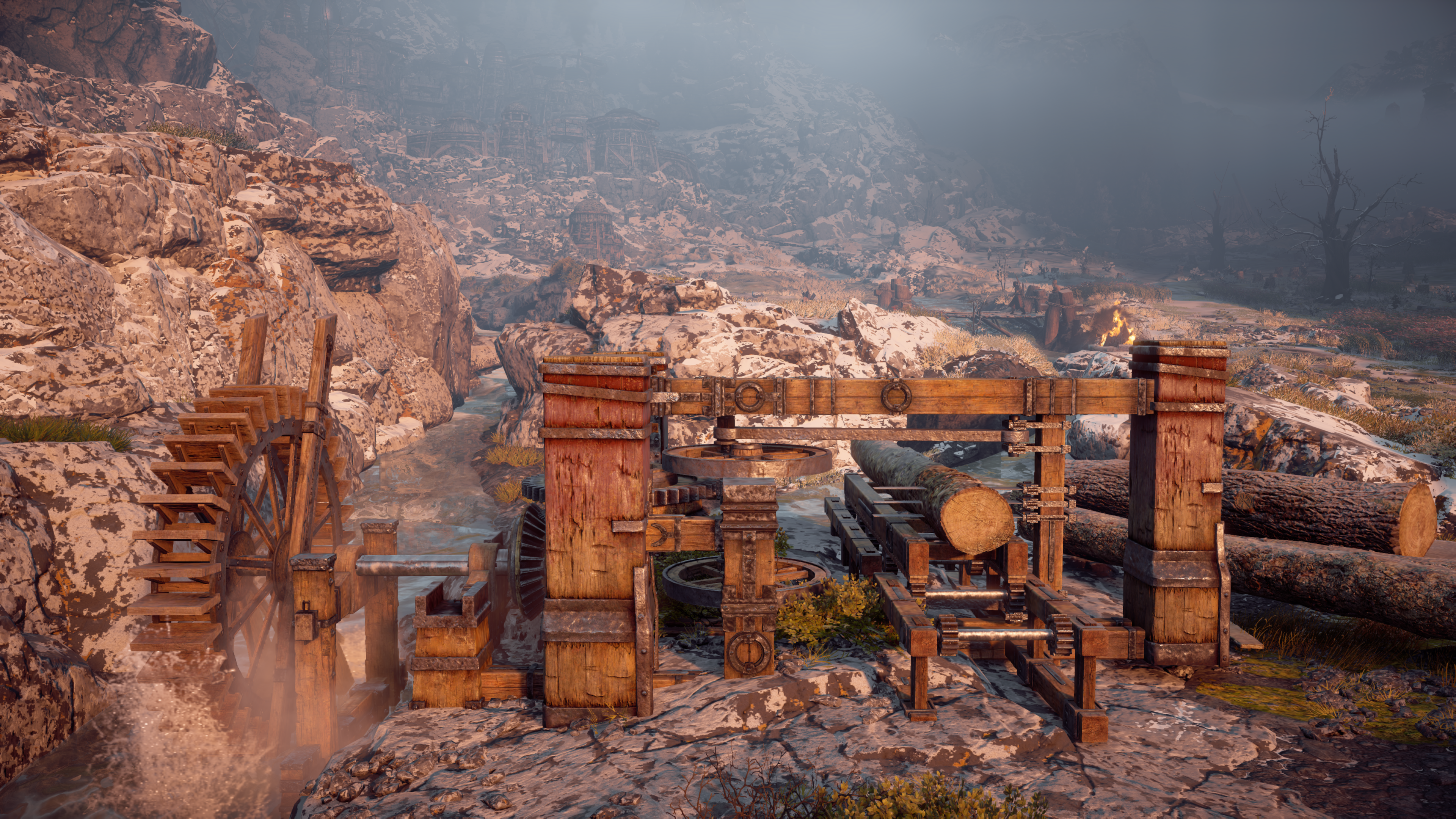 Horizon Zero Dawn Sawmill Mechanics HD Wallpaper
