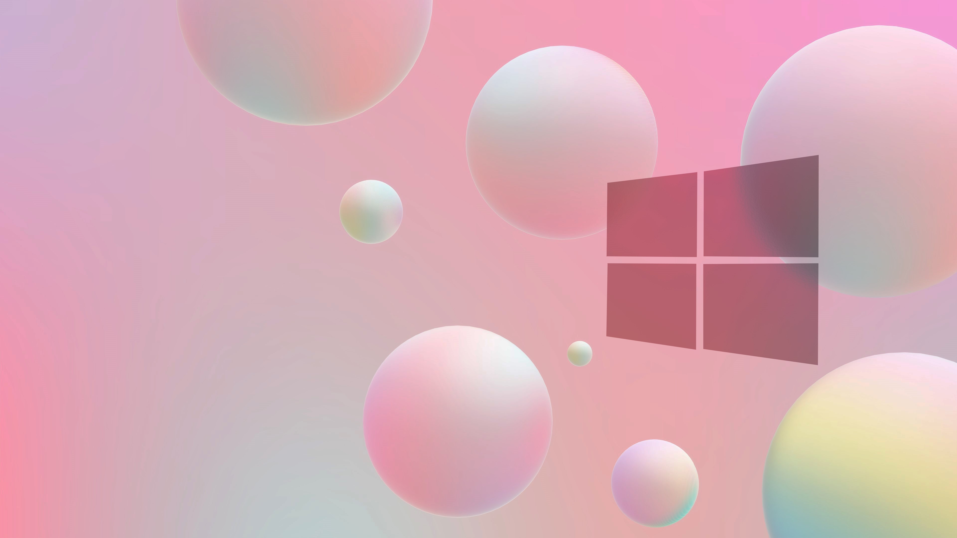 Windows logo with floating spheres HD Wallpaper
