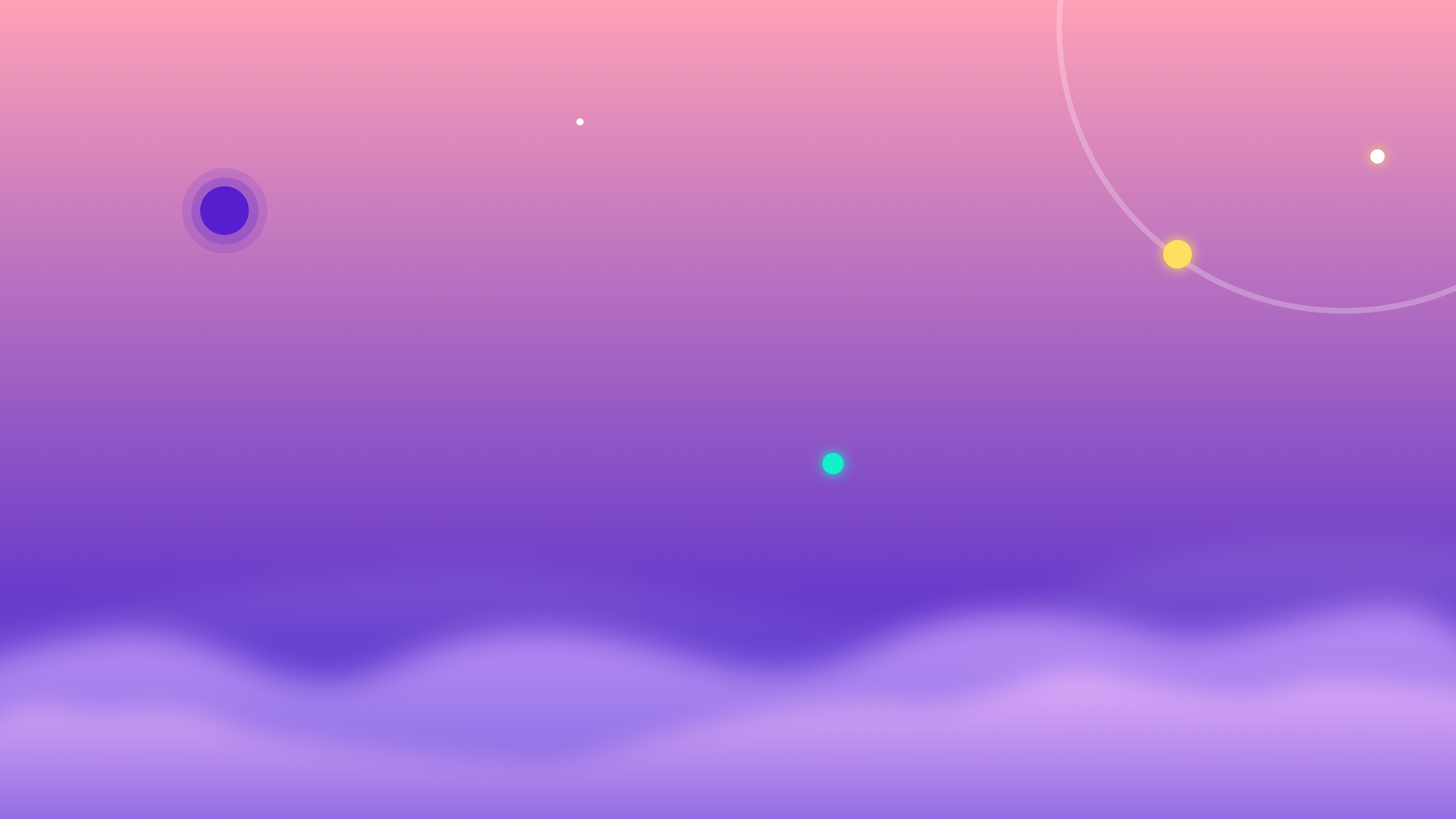 Digital art with planets and clouds HD Wallpaper