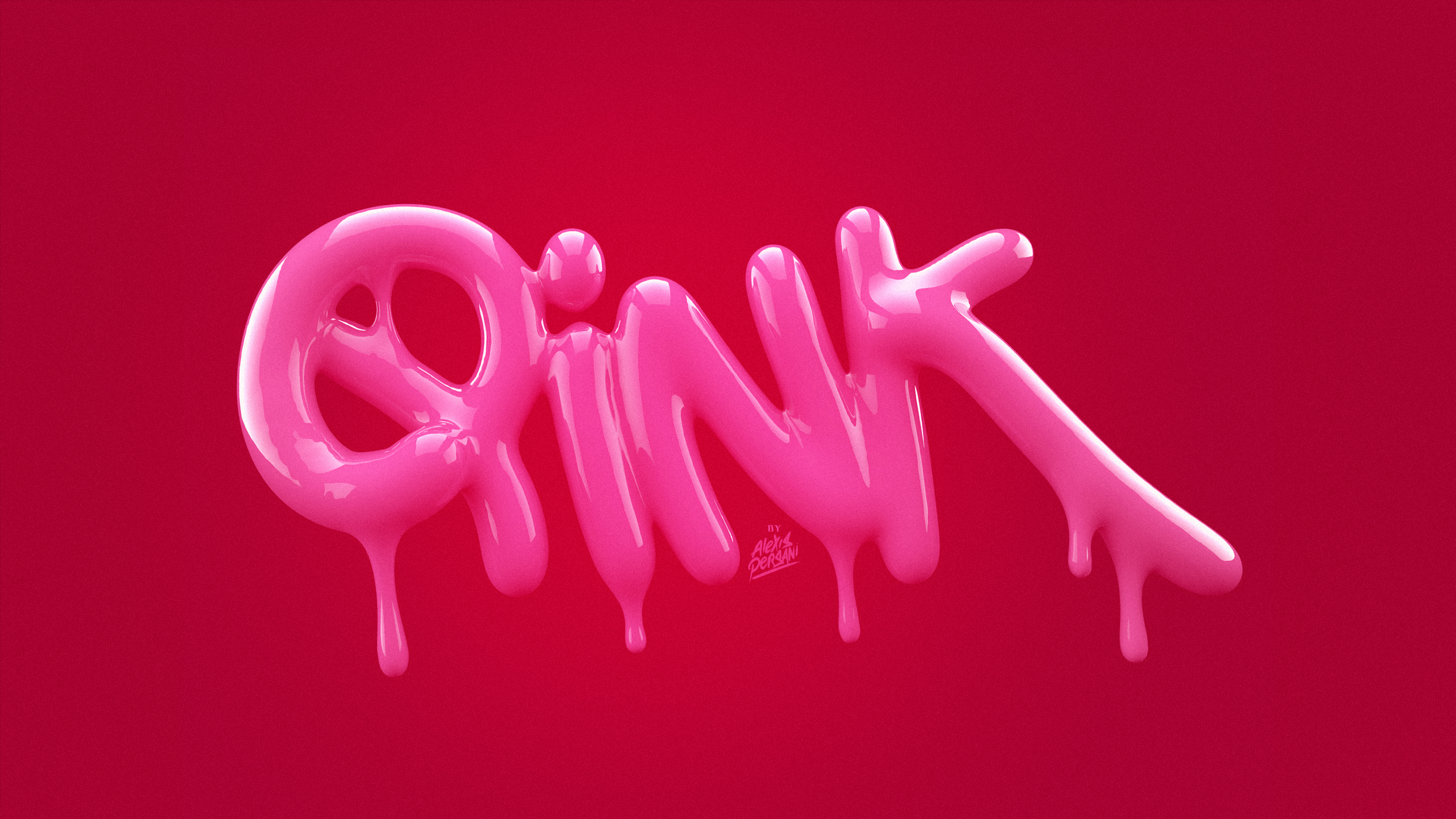Pink text by Alexis Persani HD Wallpaper
