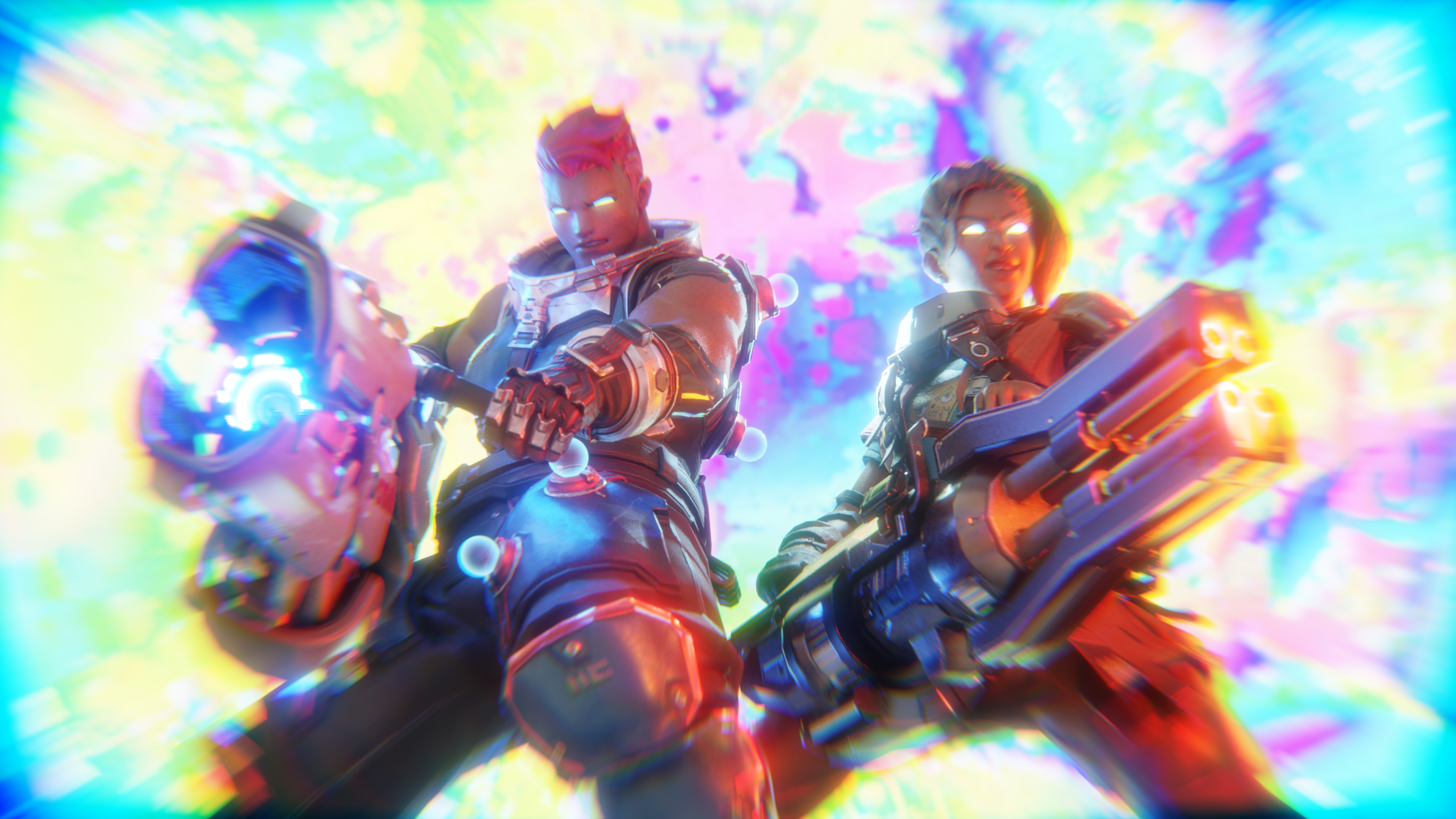 4K video game art of two characters from Overwatch 2 HD Wallpaper