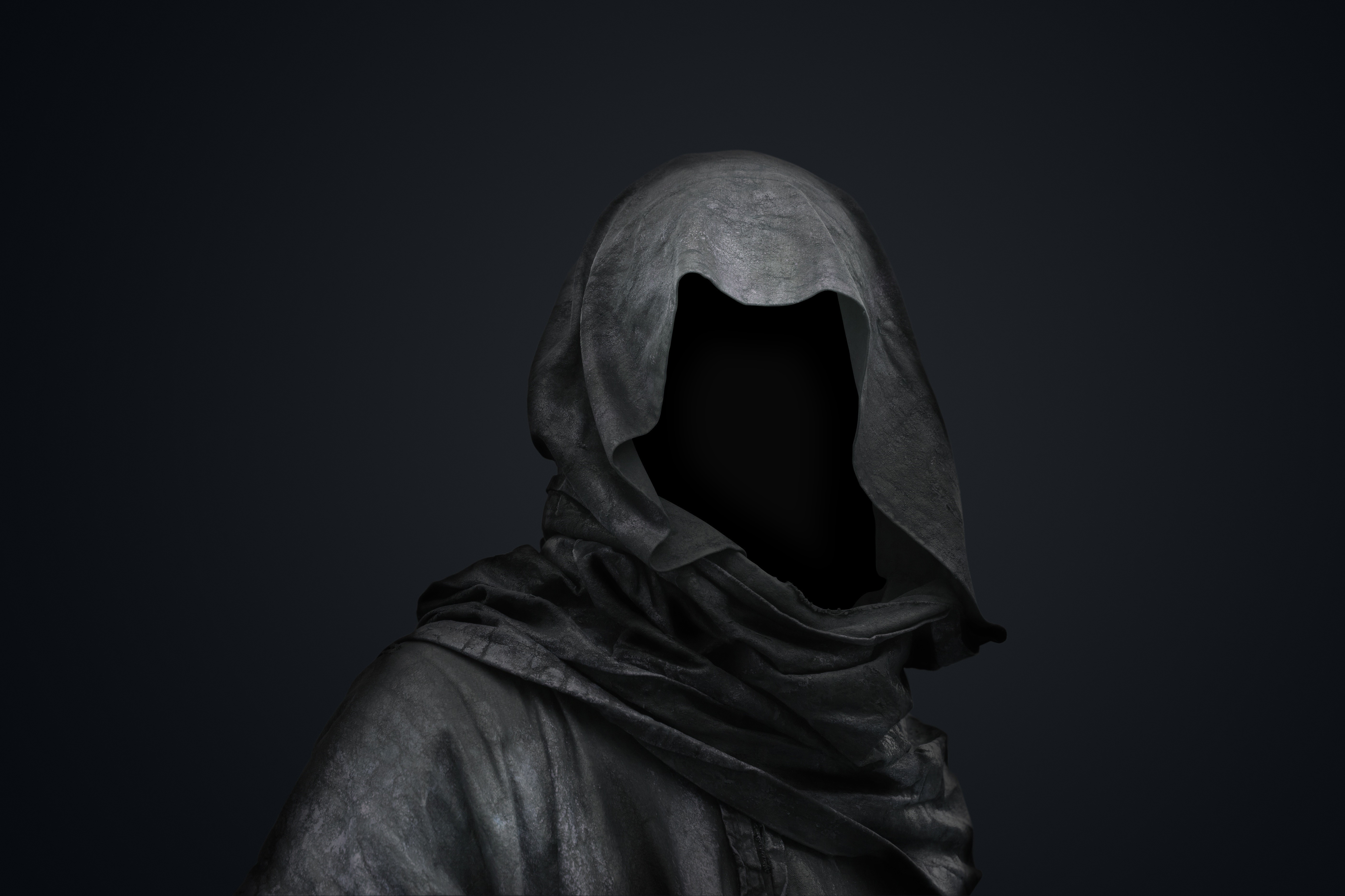 Faceless figure in dark cloak HD Wallpaper