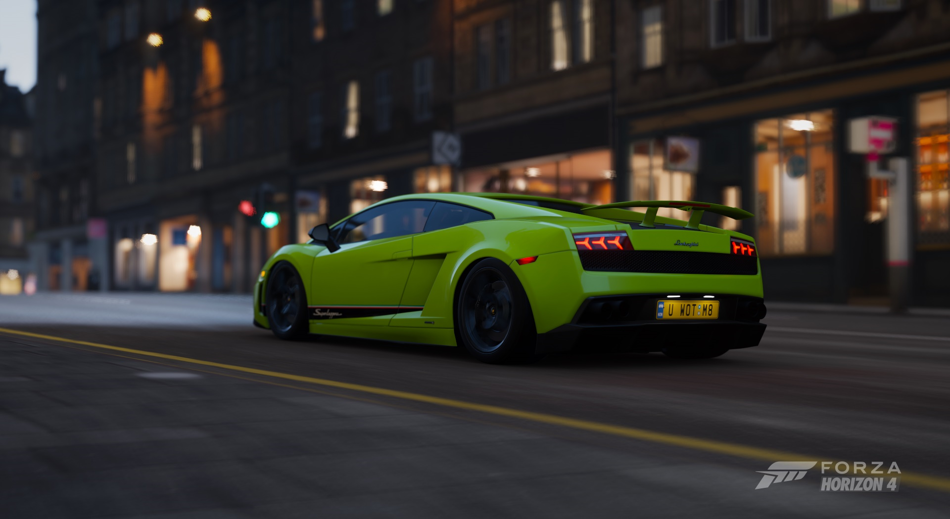 Lime green Lamborghini Gallardo in Forza Horizon 4 HD Wallpaper