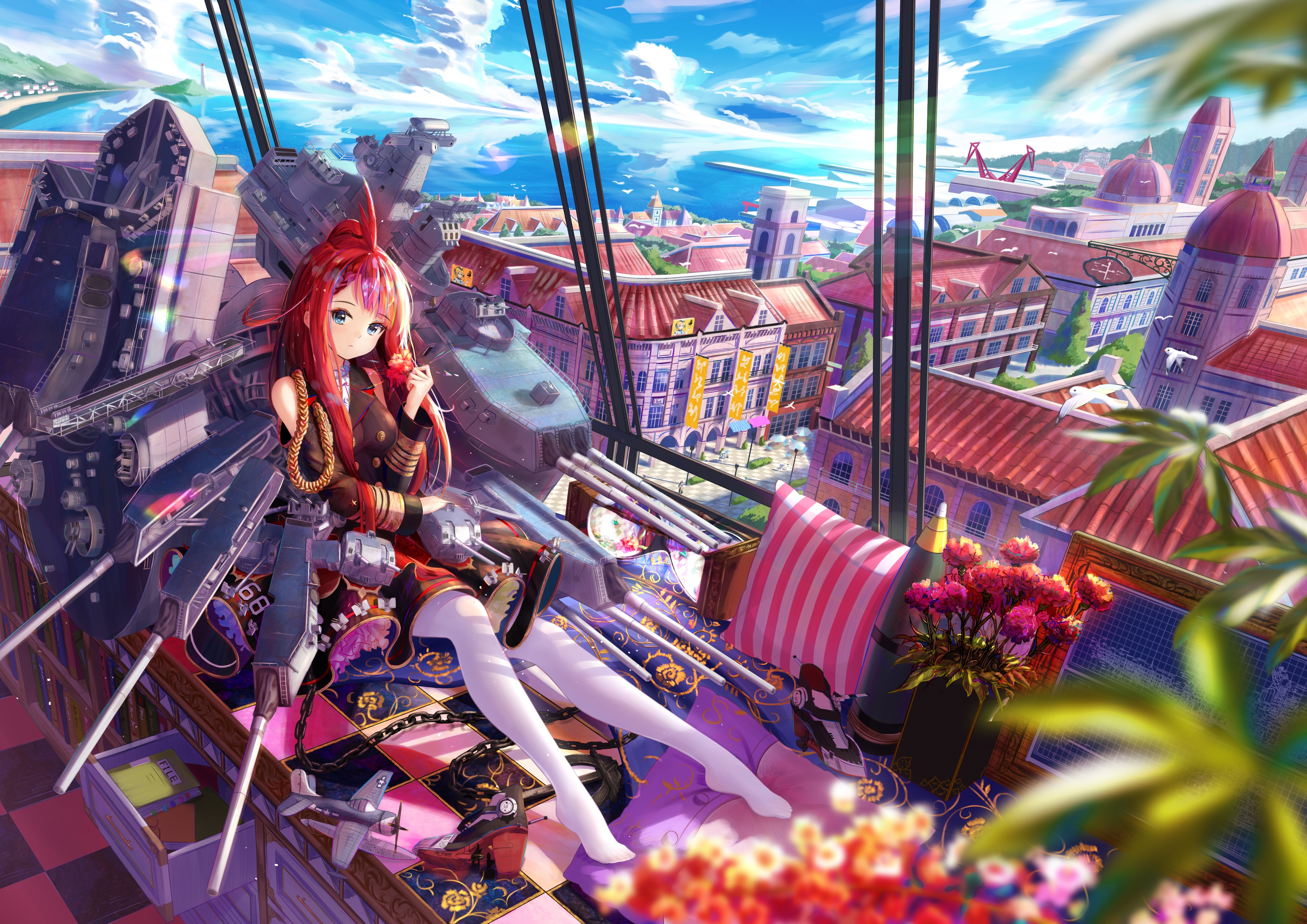 4K Redhead girl from Warship Girls HD Wallpaper