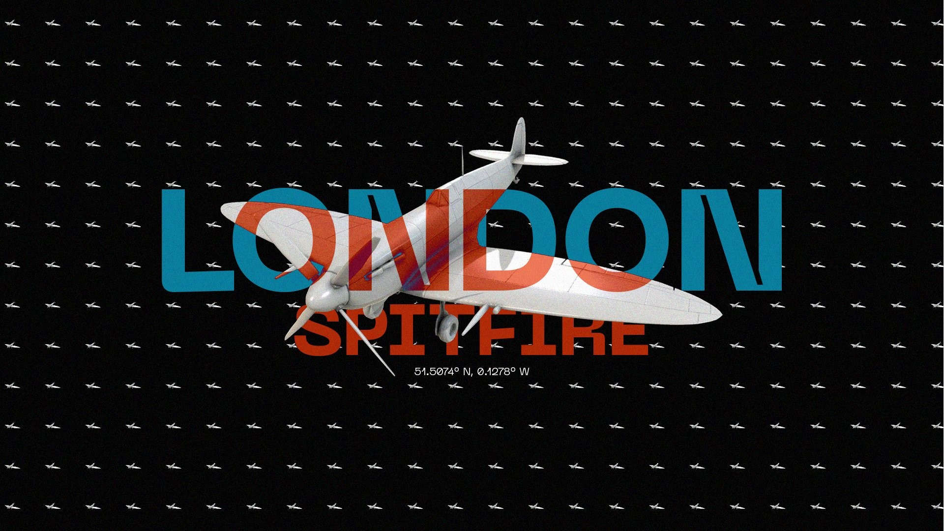 London Spitfire airplane with coordinates HD Wallpaper