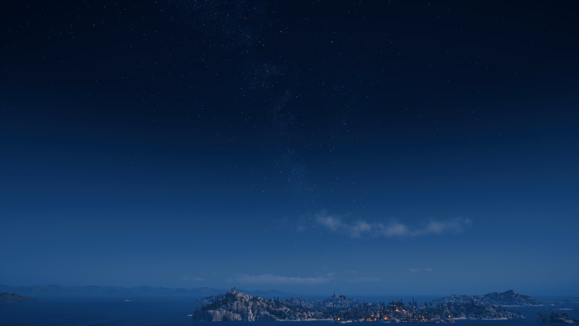 Assassin's Creed Odyssey Night Sky Over Islands HD Wallpaper