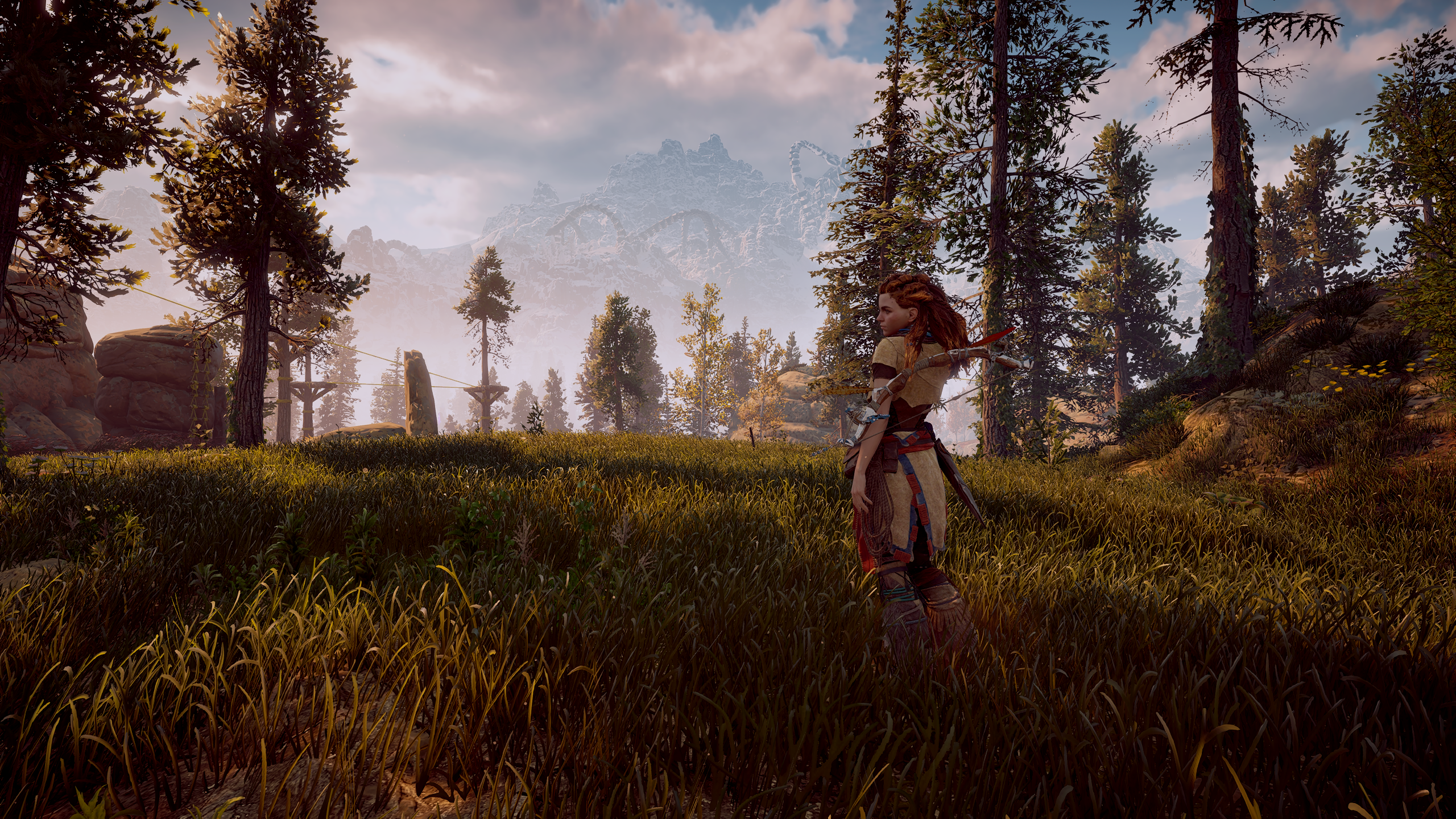 Aloy from Horizon: Zero Dawn in a forest HD Wallpaper