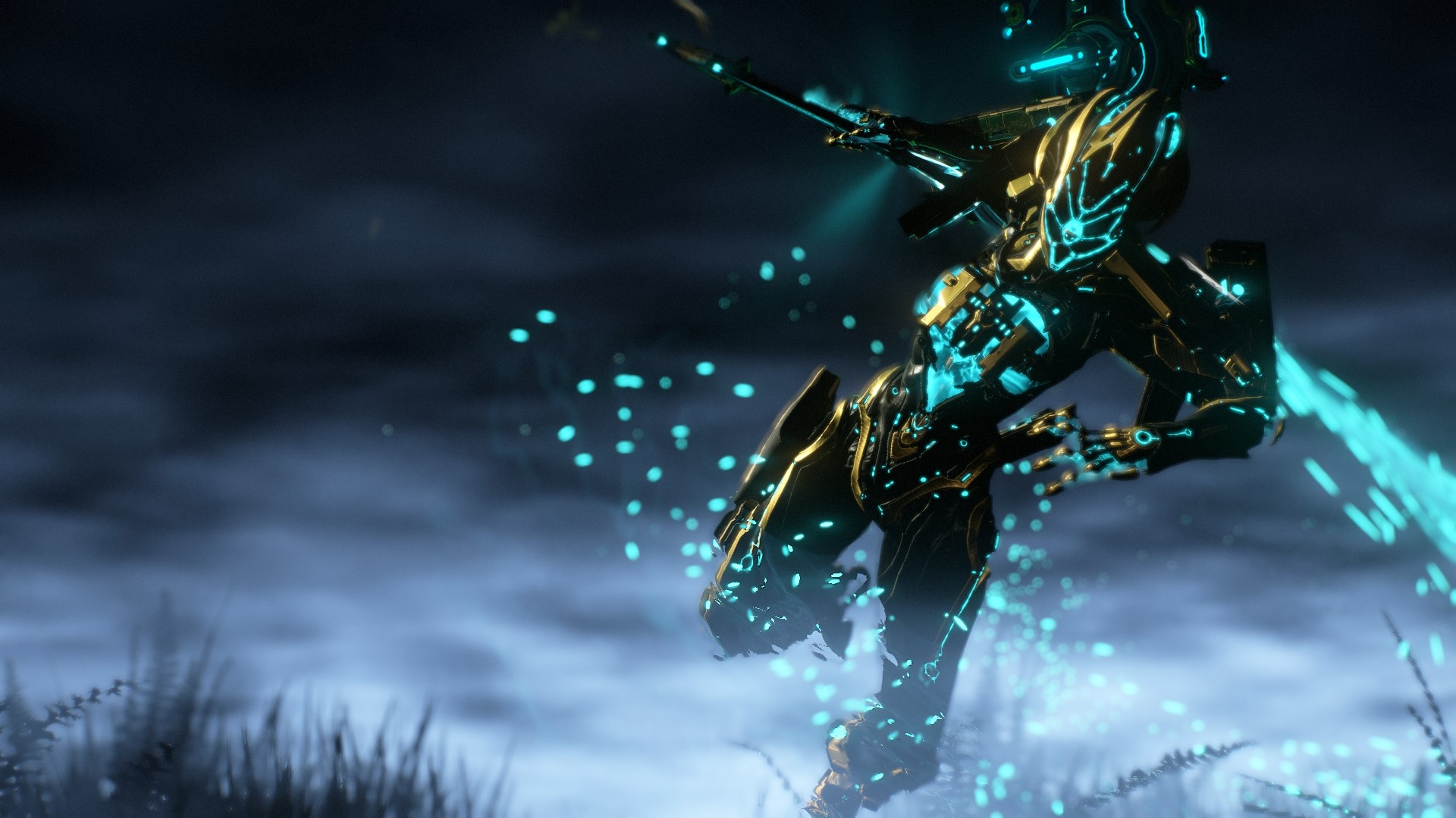 Nova from Warframe with cyan energy HD Wallpaper
