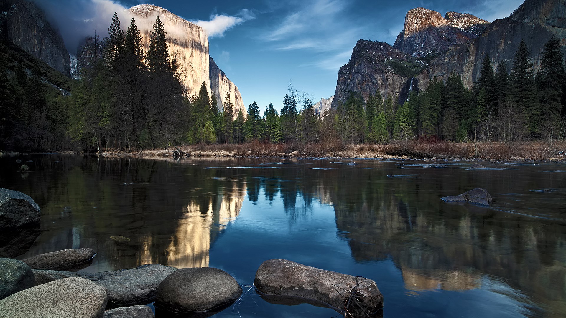 Yosemite Valley with El Capitan and Merced River HD Wallpaper