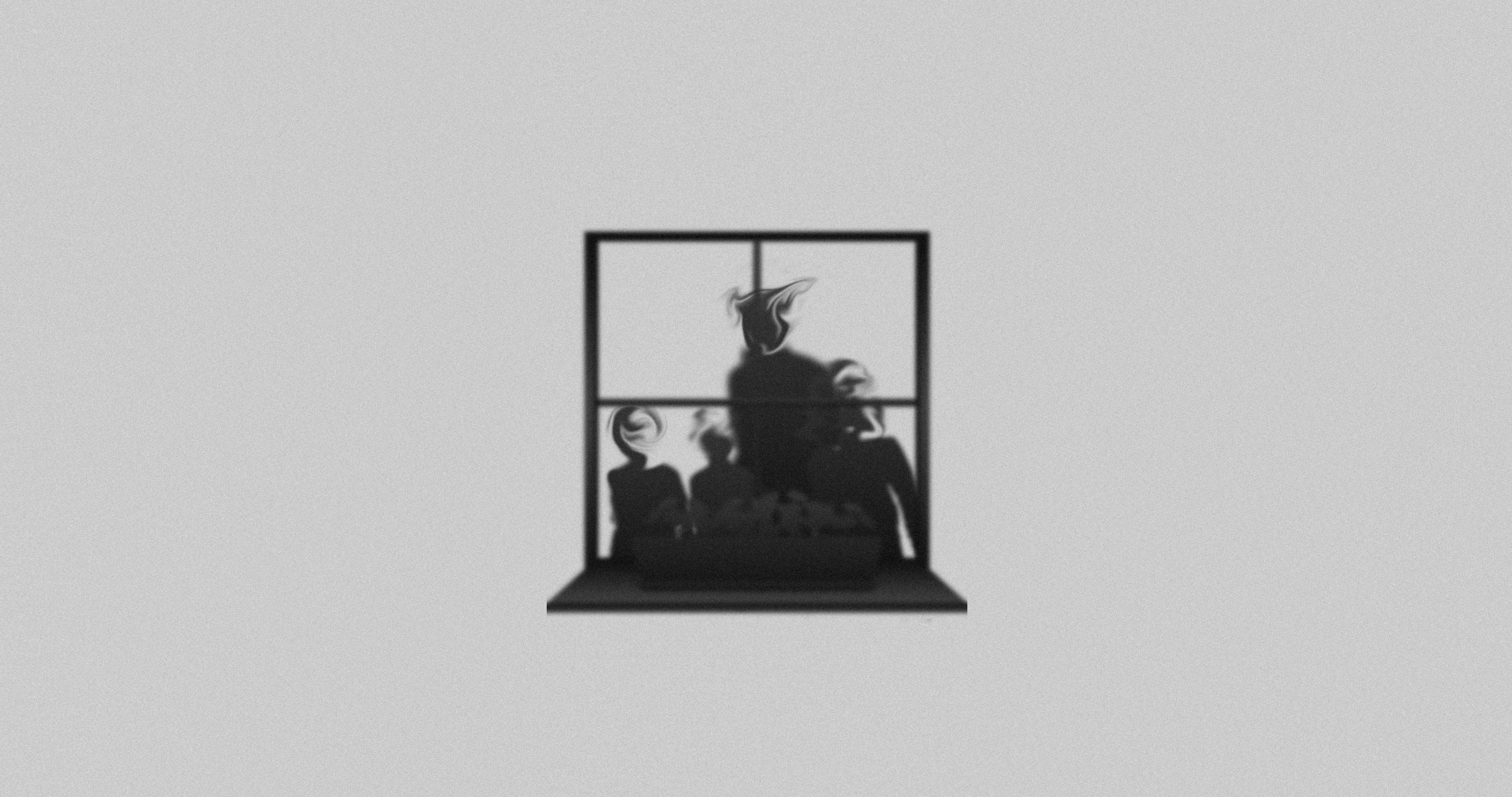 Silhouettes in a window HD Wallpaper