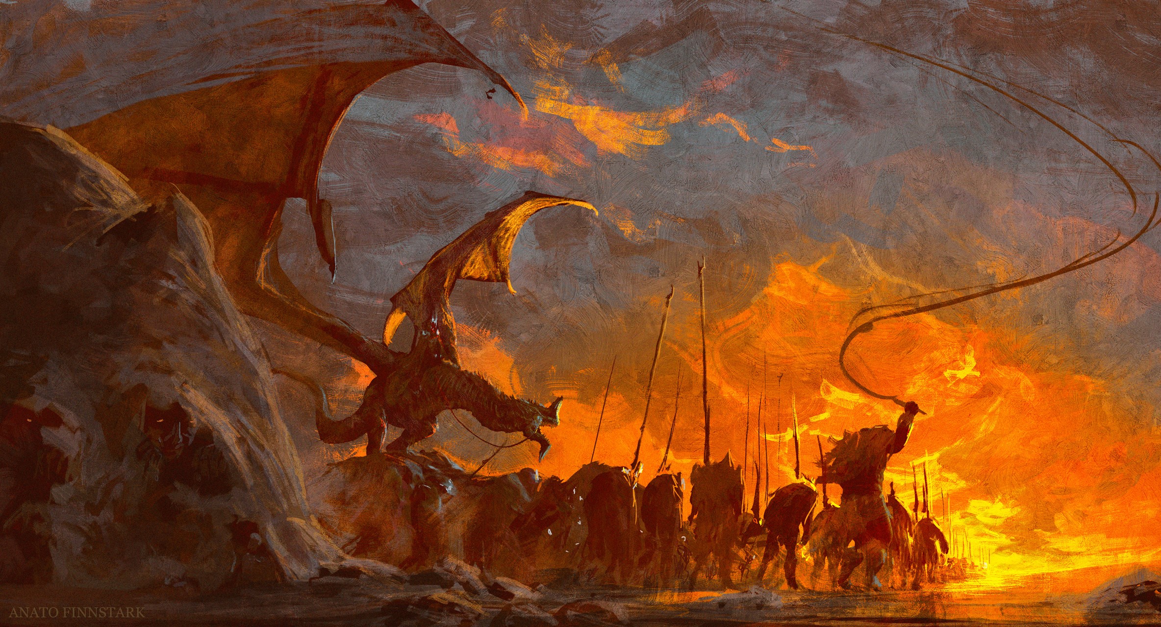 Nazgûl on a dragon from The Lord of the Rings HD Wallpaper