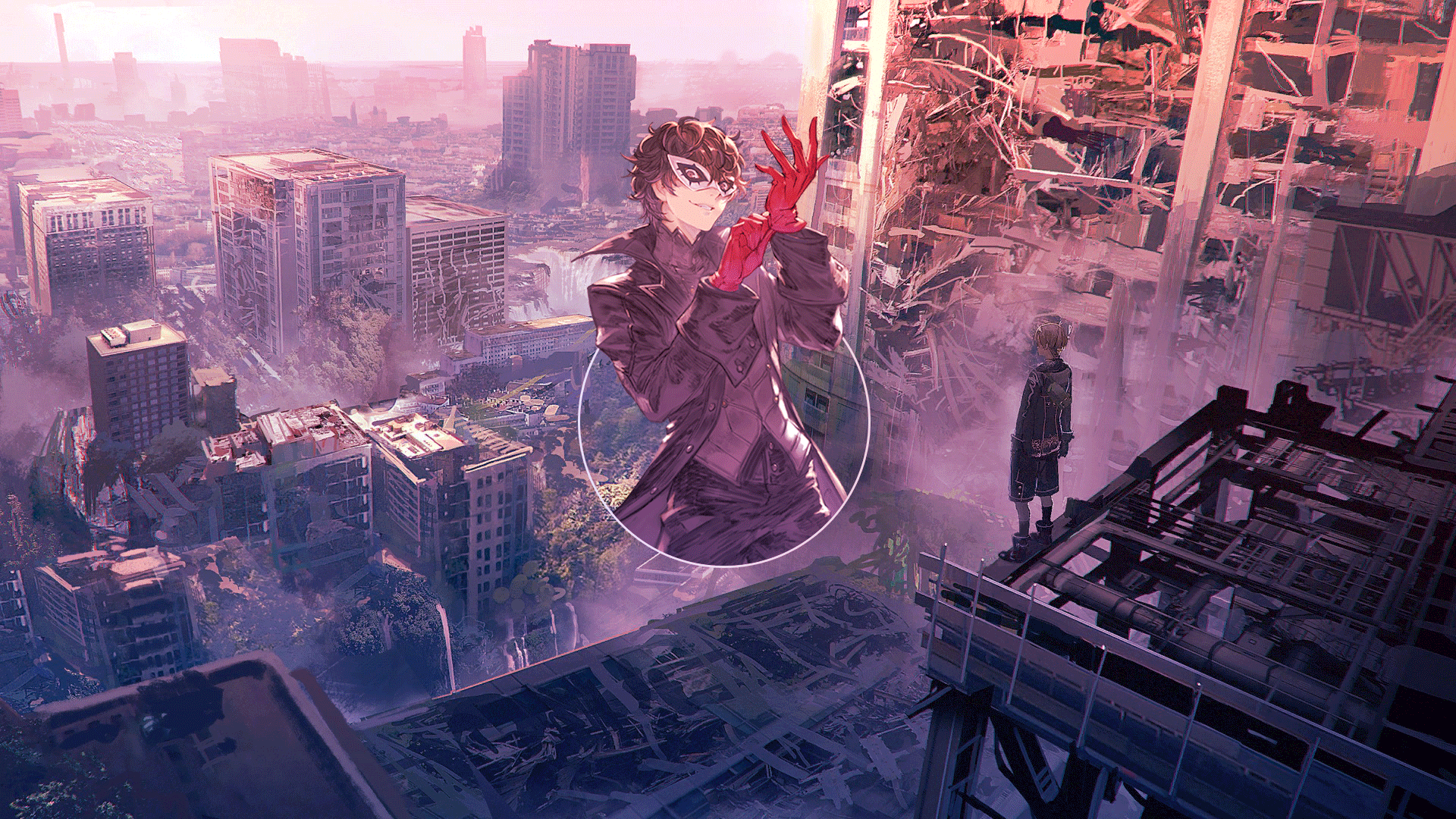 Joker from Persona 5 in a ruined city HD Wallpaper