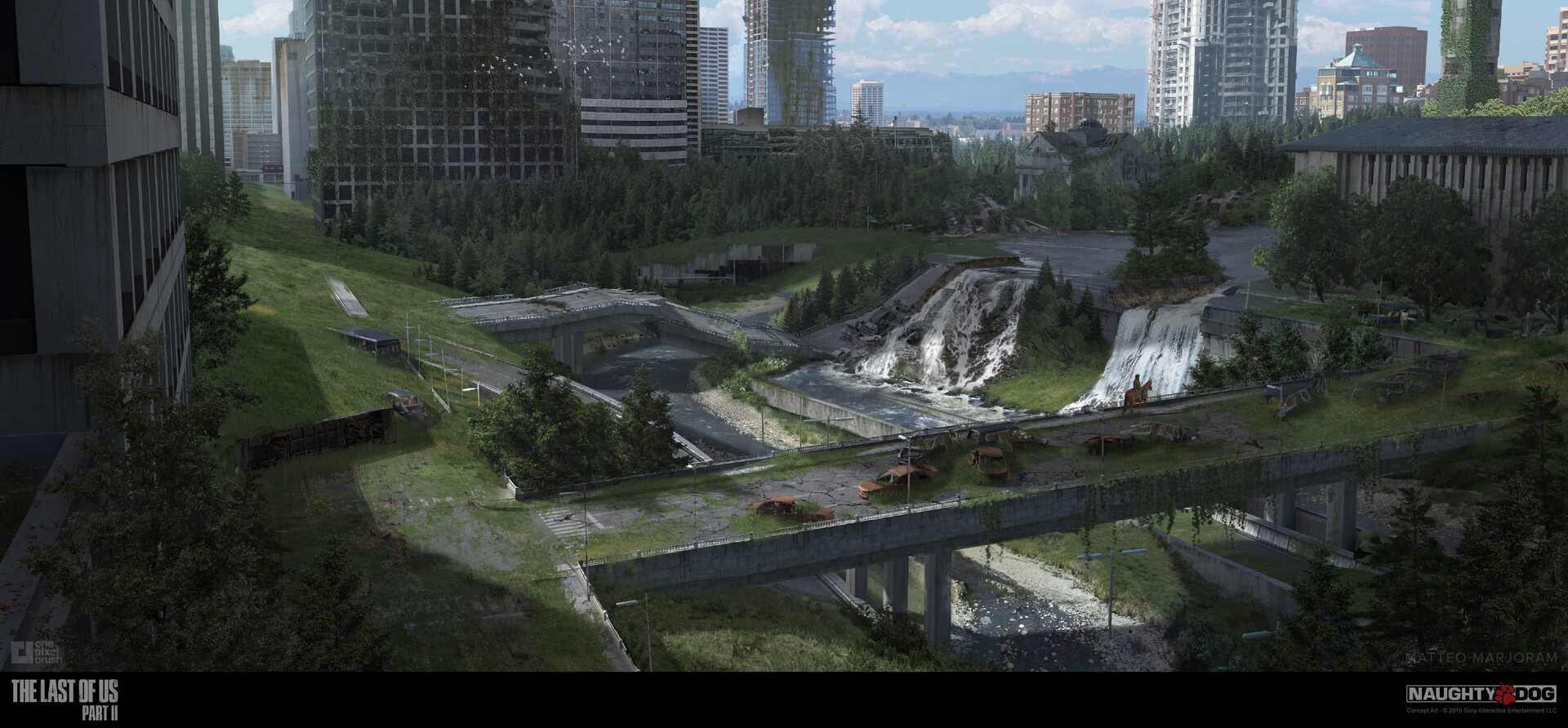 Concept art for The Last of Us Part II showing a post-apocalyptic city HD Wallpaper