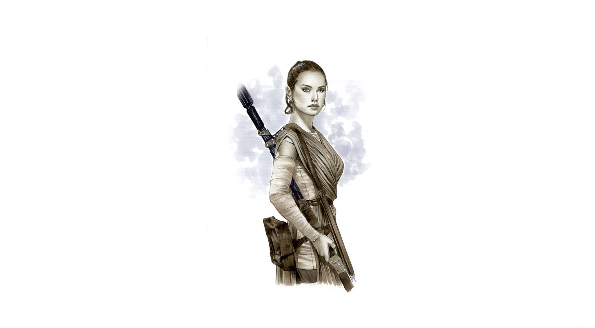 Rey from Star Wars artwork HD Wallpaper