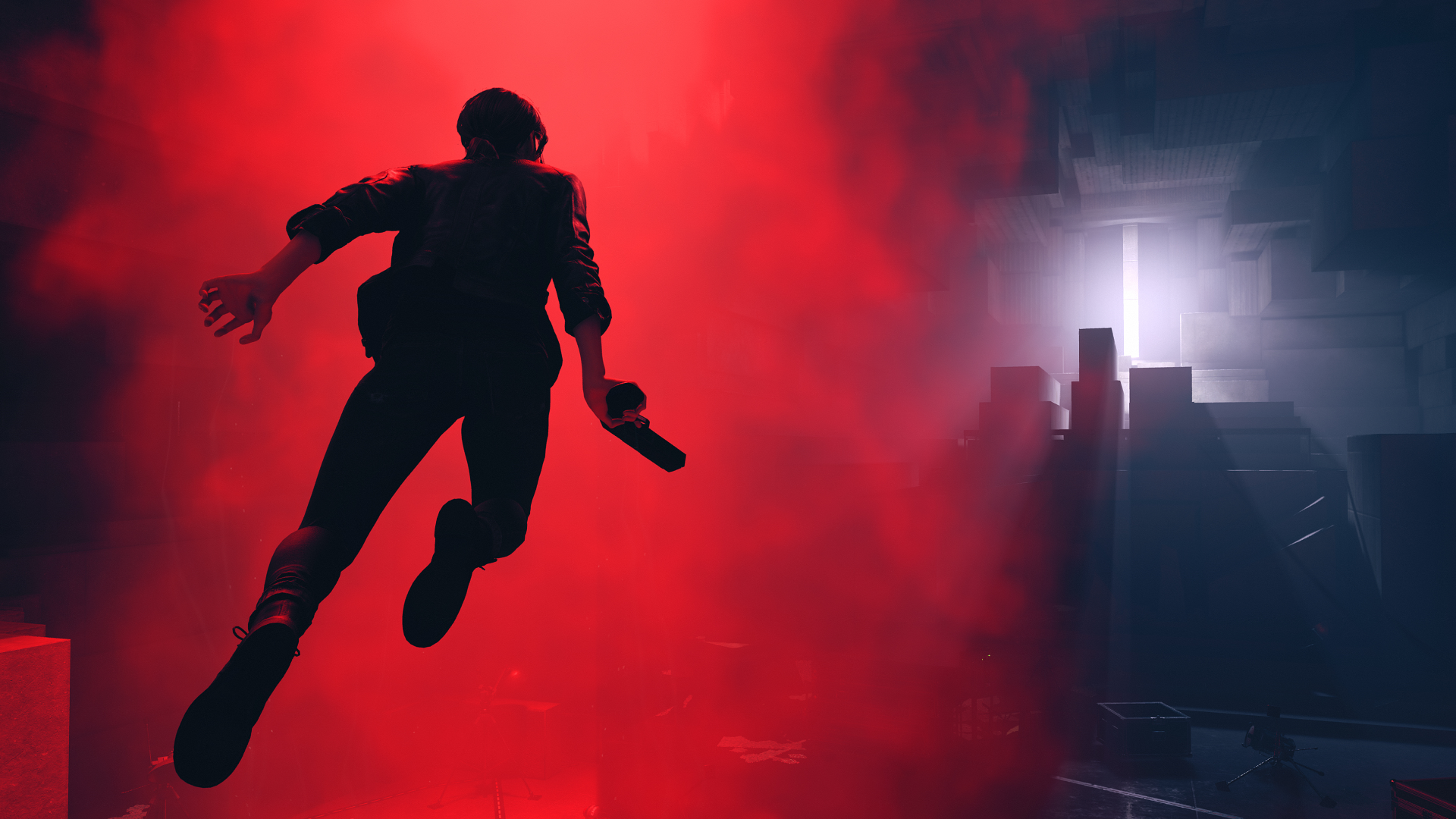 Jesse Faden from Control in red smoke HD Wallpaper