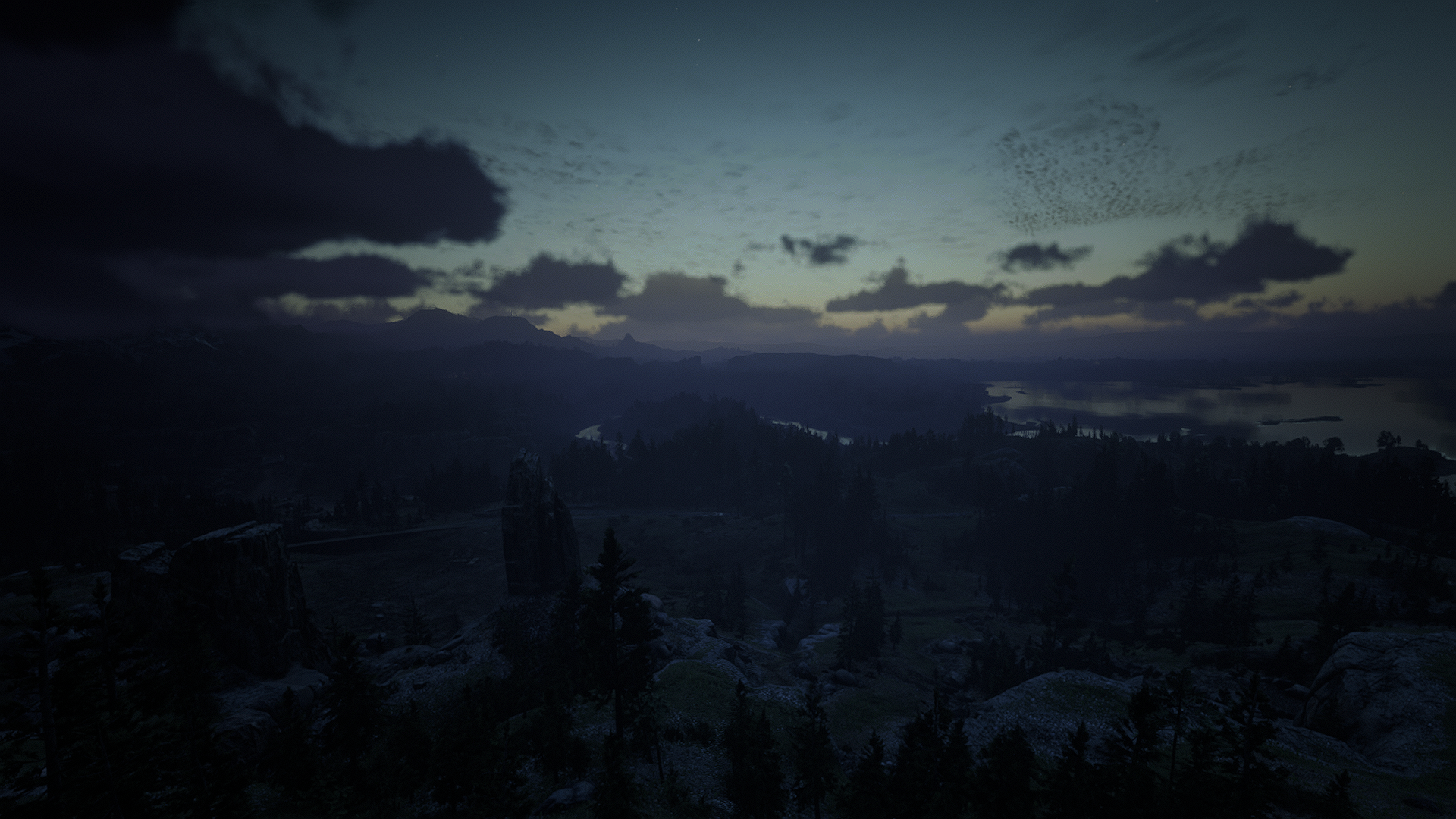 Landscape at dusk in Red Dead Redemption 2 HD Wallpaper