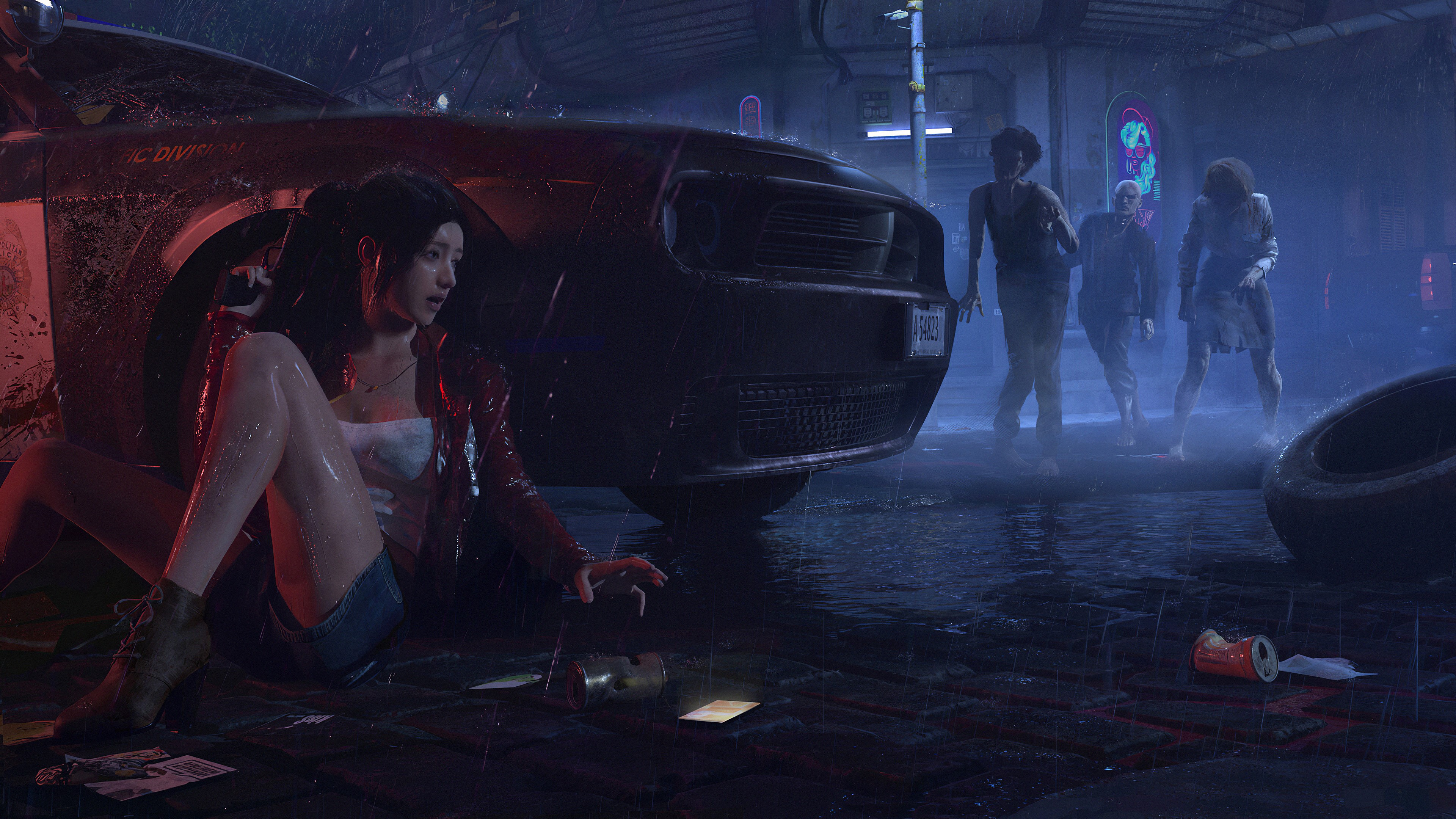 Claire Redfield from Resident Evil 2 (2019) hiding from zombies HD Wallpaper