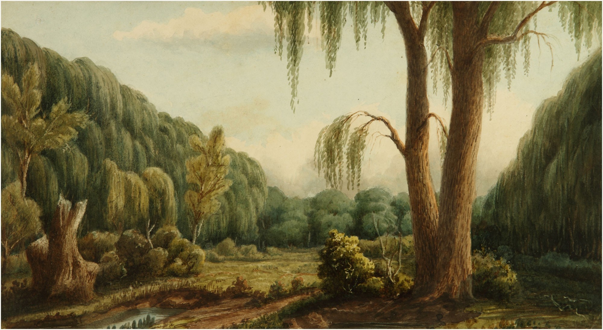 Landscape painting by Prilidiano Pueyrredón HD Wallpaper