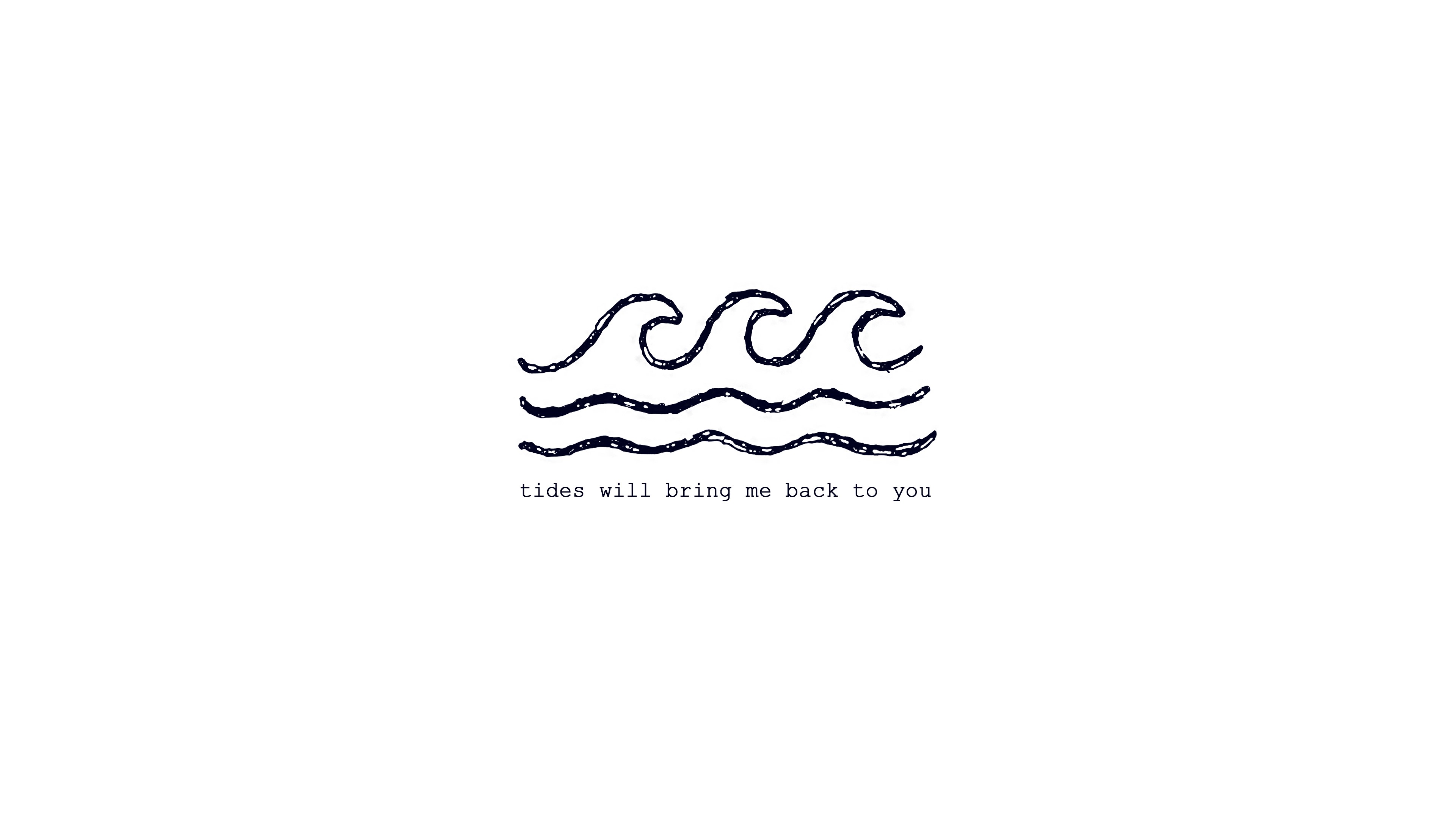 Minimalist waves artwork with text HD Wallpaper