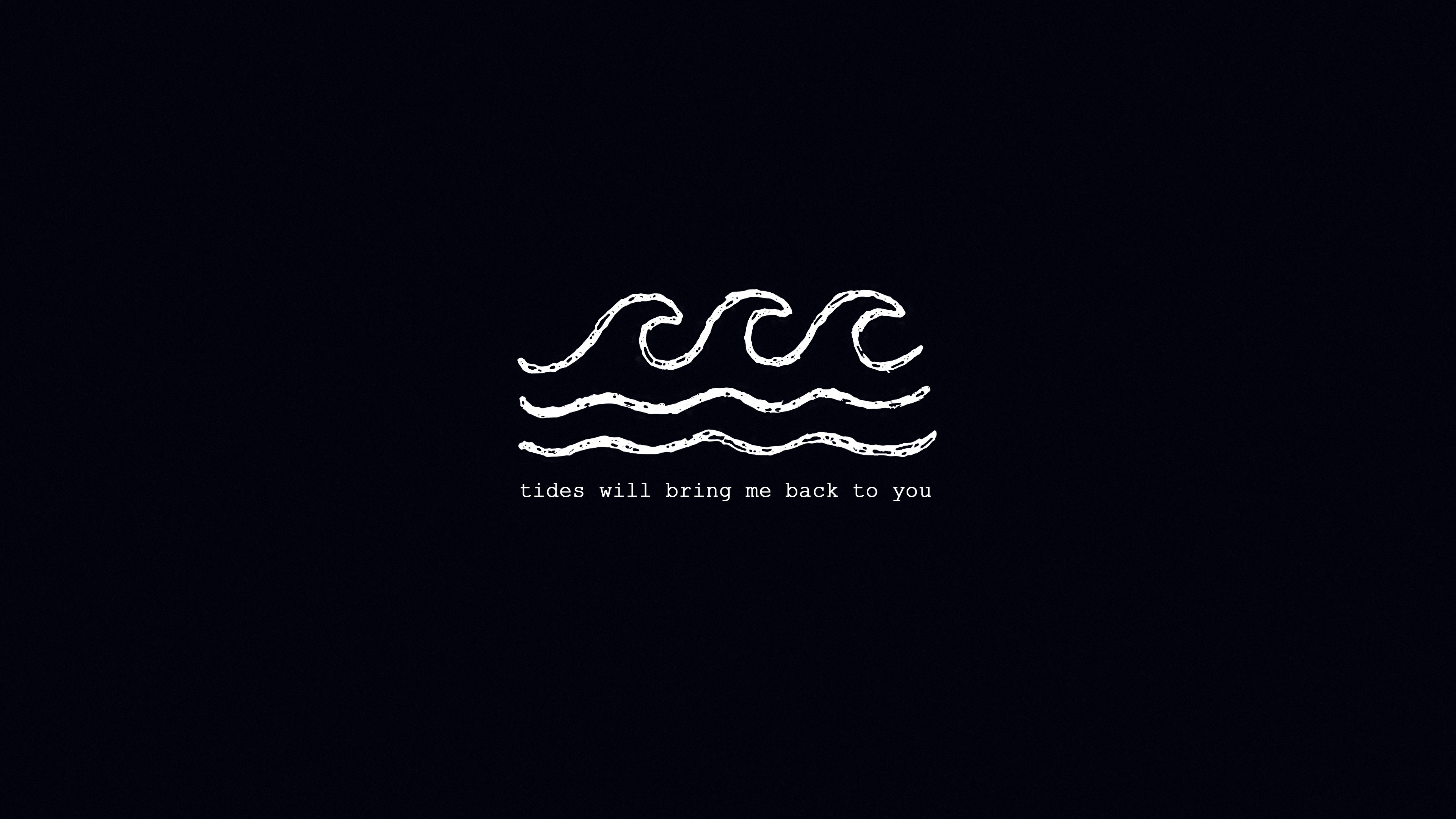 Minimalist waves with text HD Wallpaper