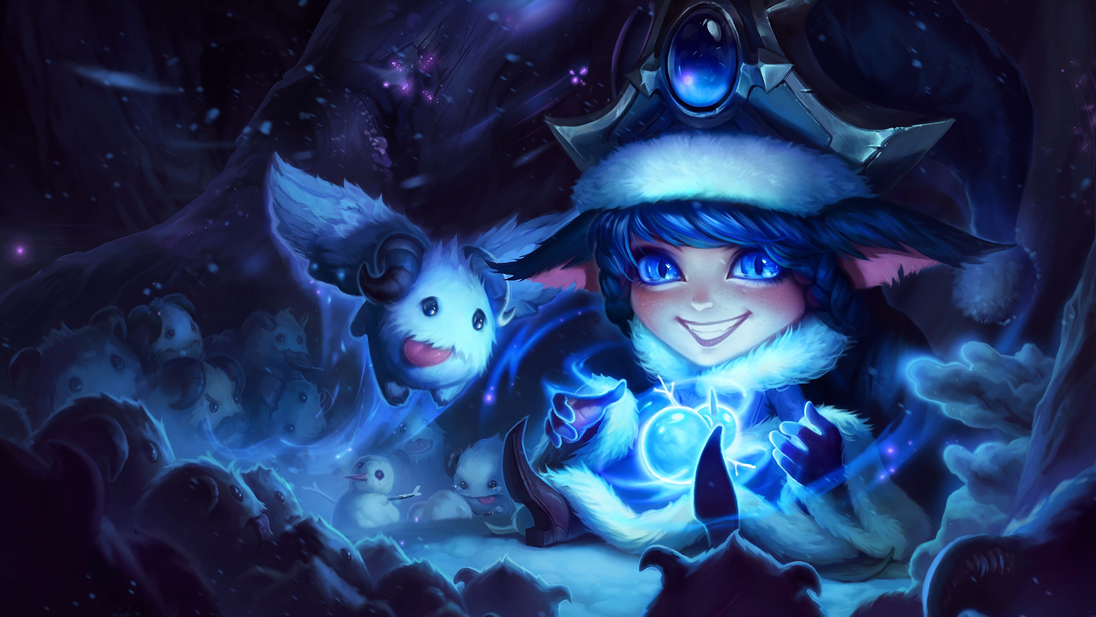 Lulu from League of Legends with Poro HD Wallpaper